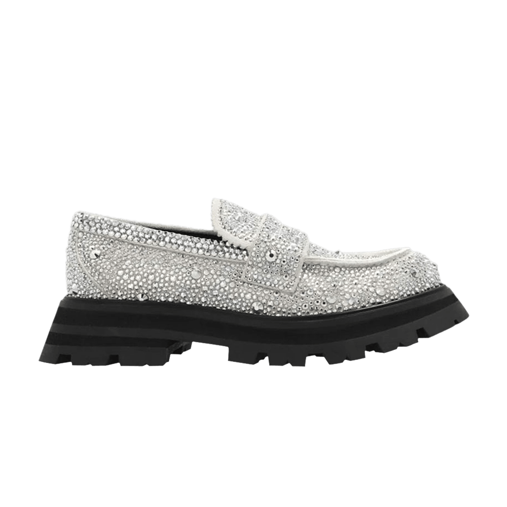 Alexander McQueen Wmns Wander Loafer 'New Ivory Crystal Embellished'