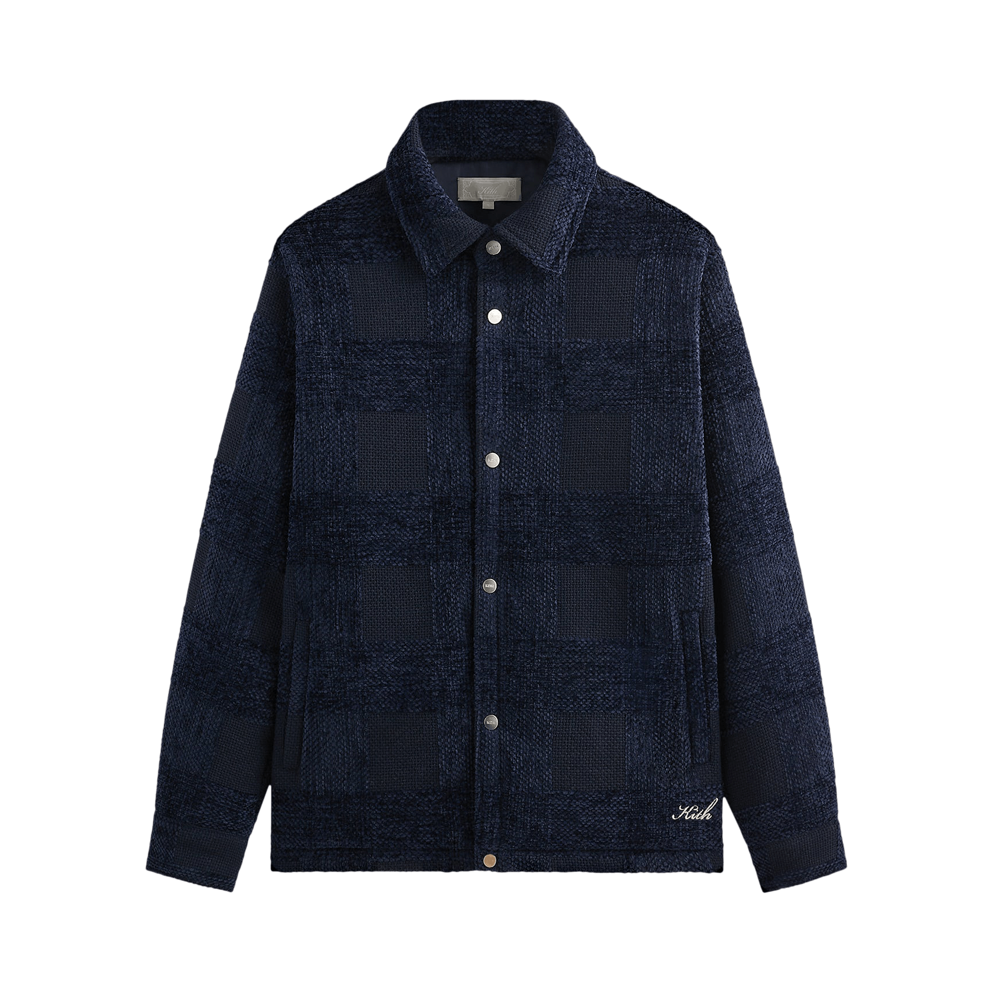 Kith Chenille Plaid Brixton Puffed Shirt Jacket 'Nocturnal'