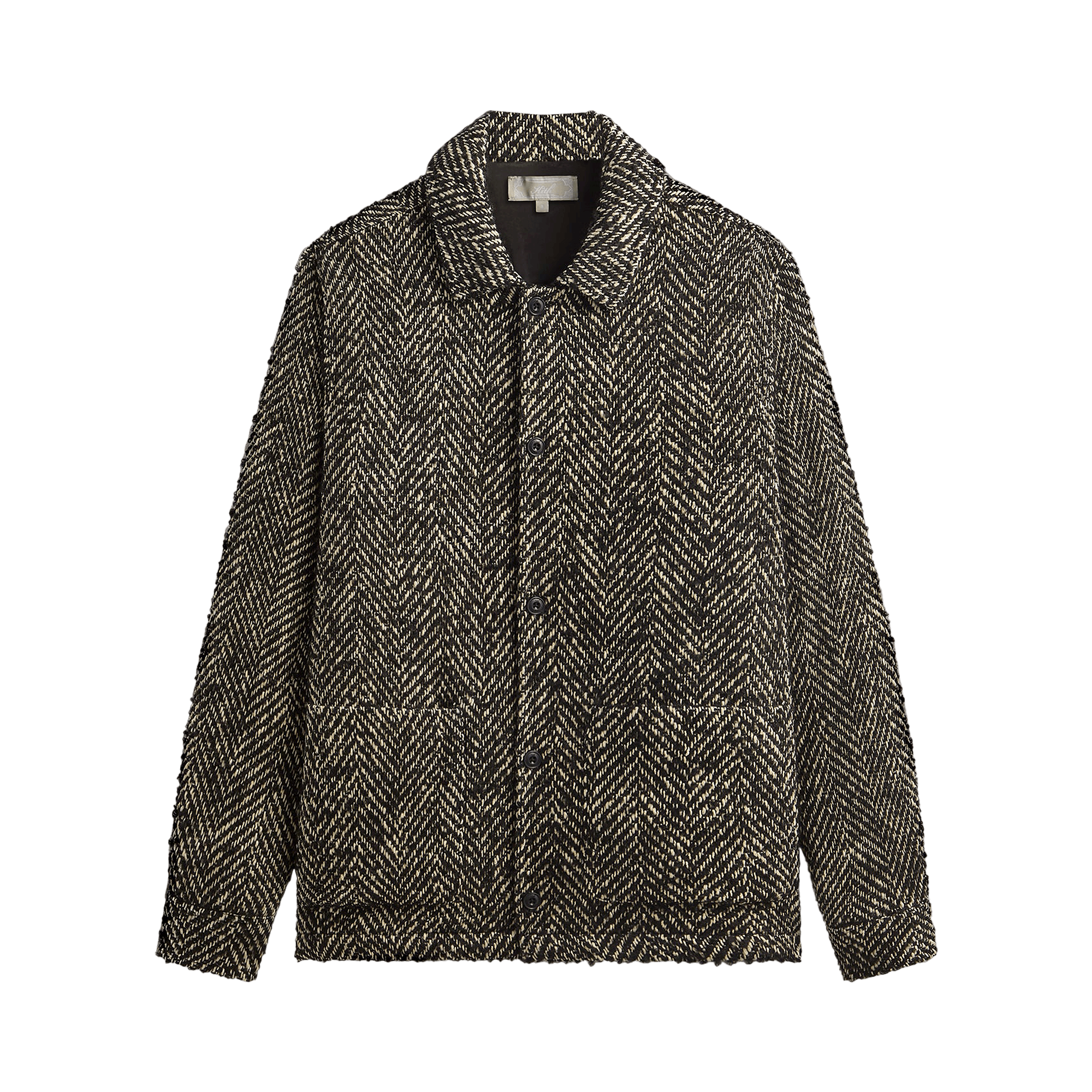 Kith Oversized Herringbone Boxy Collared Overshirt 'Black'