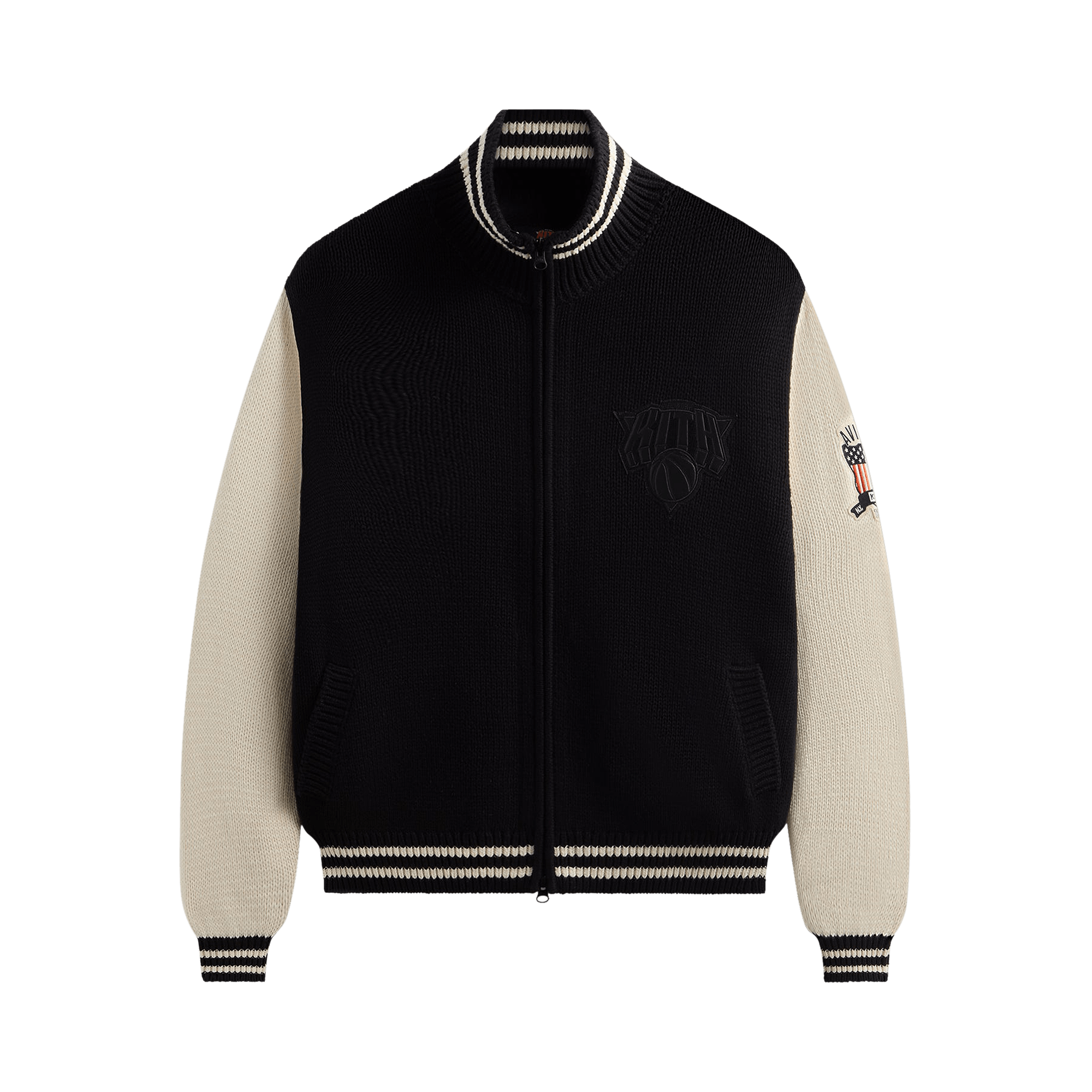 Kith & AVIREX For The New York Knicks Wyona Full Zip Sweater 'Black'