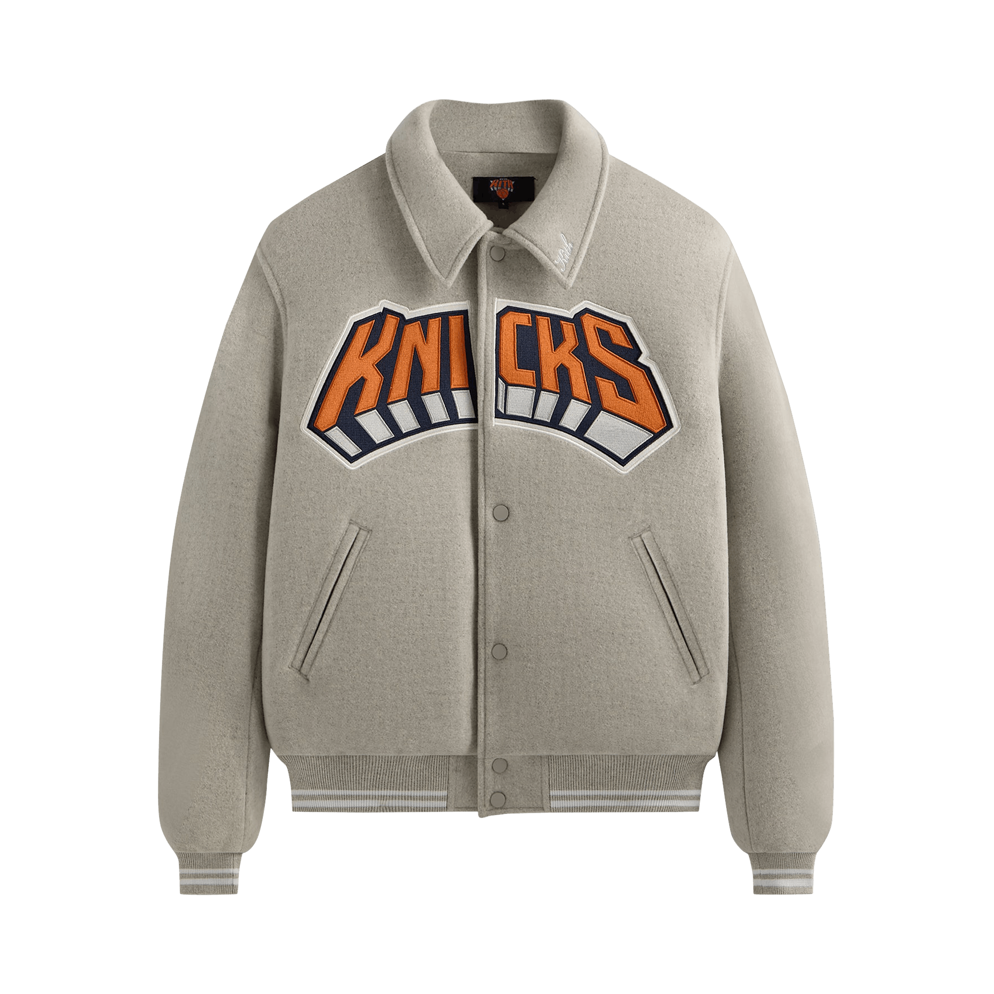 Kith For The New York Knicks Empire Wool Coaches Jacket 'Light Heather Grey'