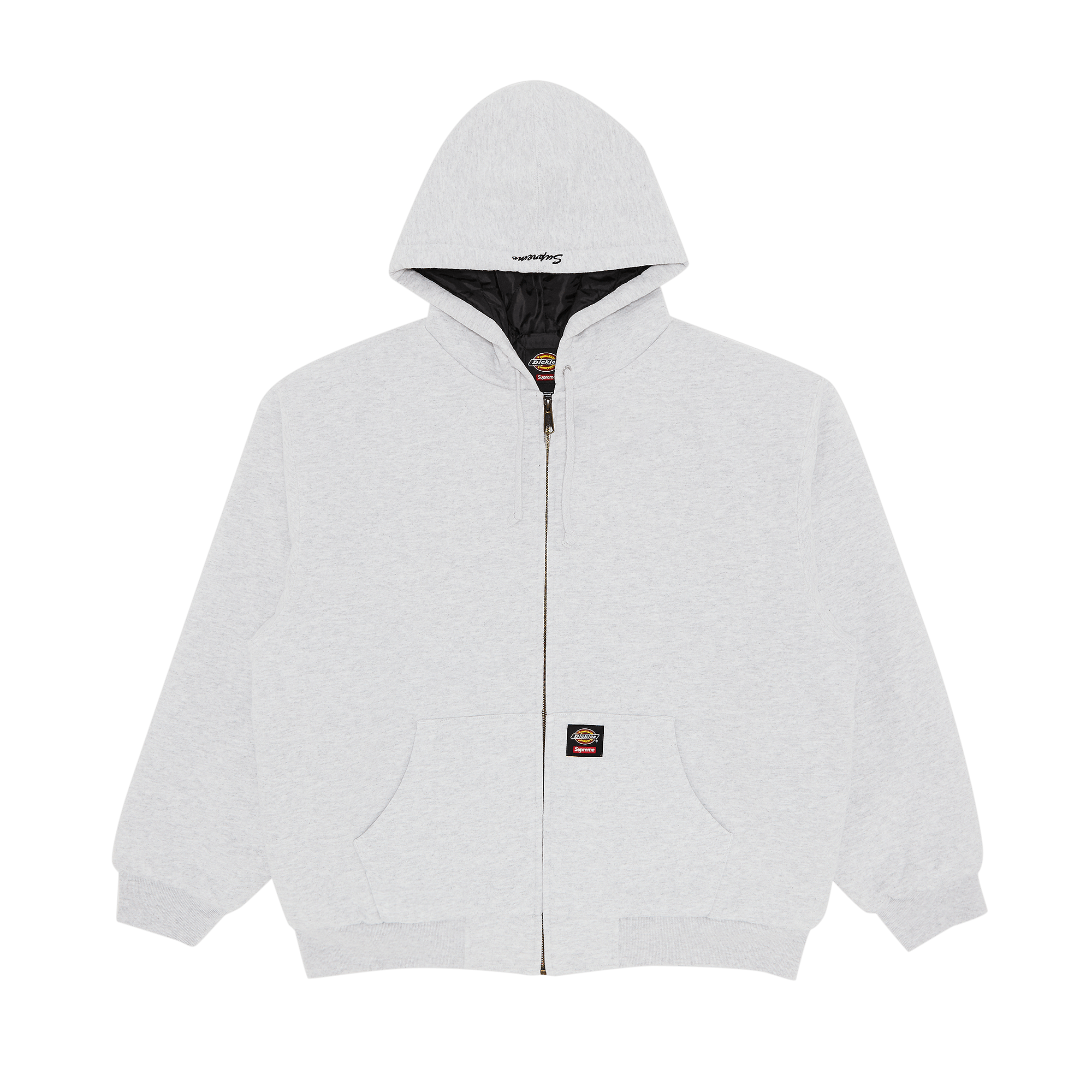 Supreme x Dickies Quilted Lined Zip Up Hooded Sweatshirt 'Ash Grey'