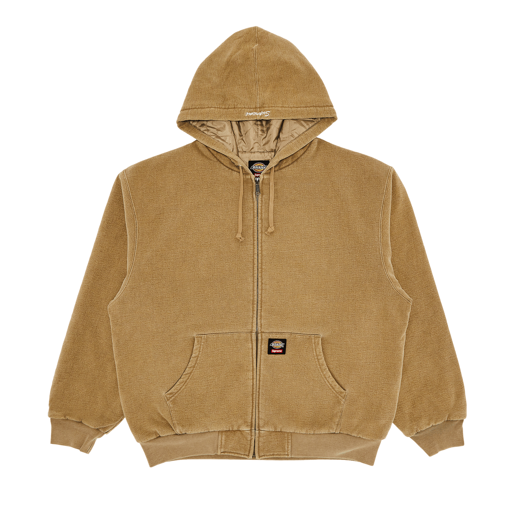 Supreme x Dickies Quilted Lined Zip Up Hooded Sweatshirt 'Light Tan'