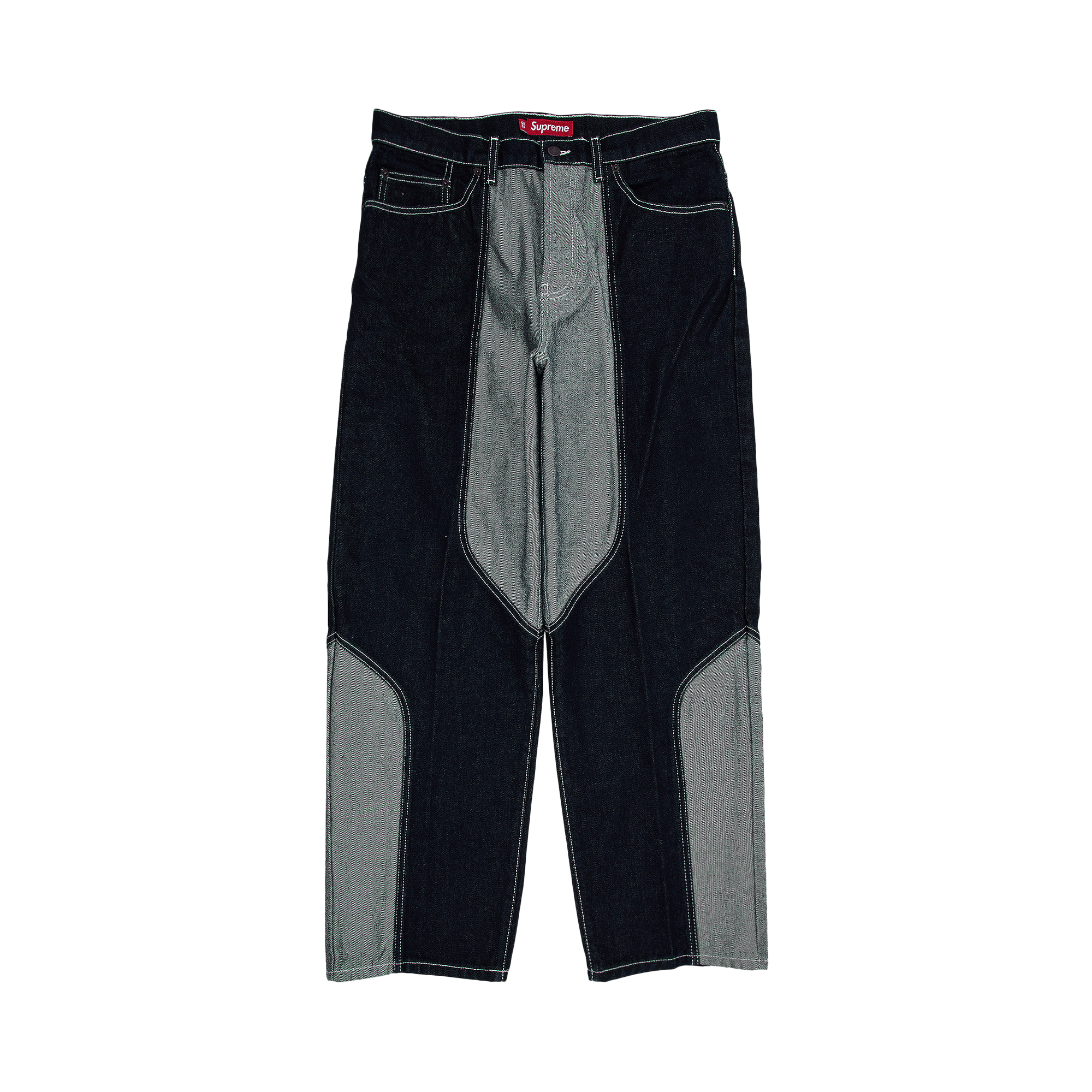 Supreme 2-Tone Paneled Baggy Jean 'Blue'