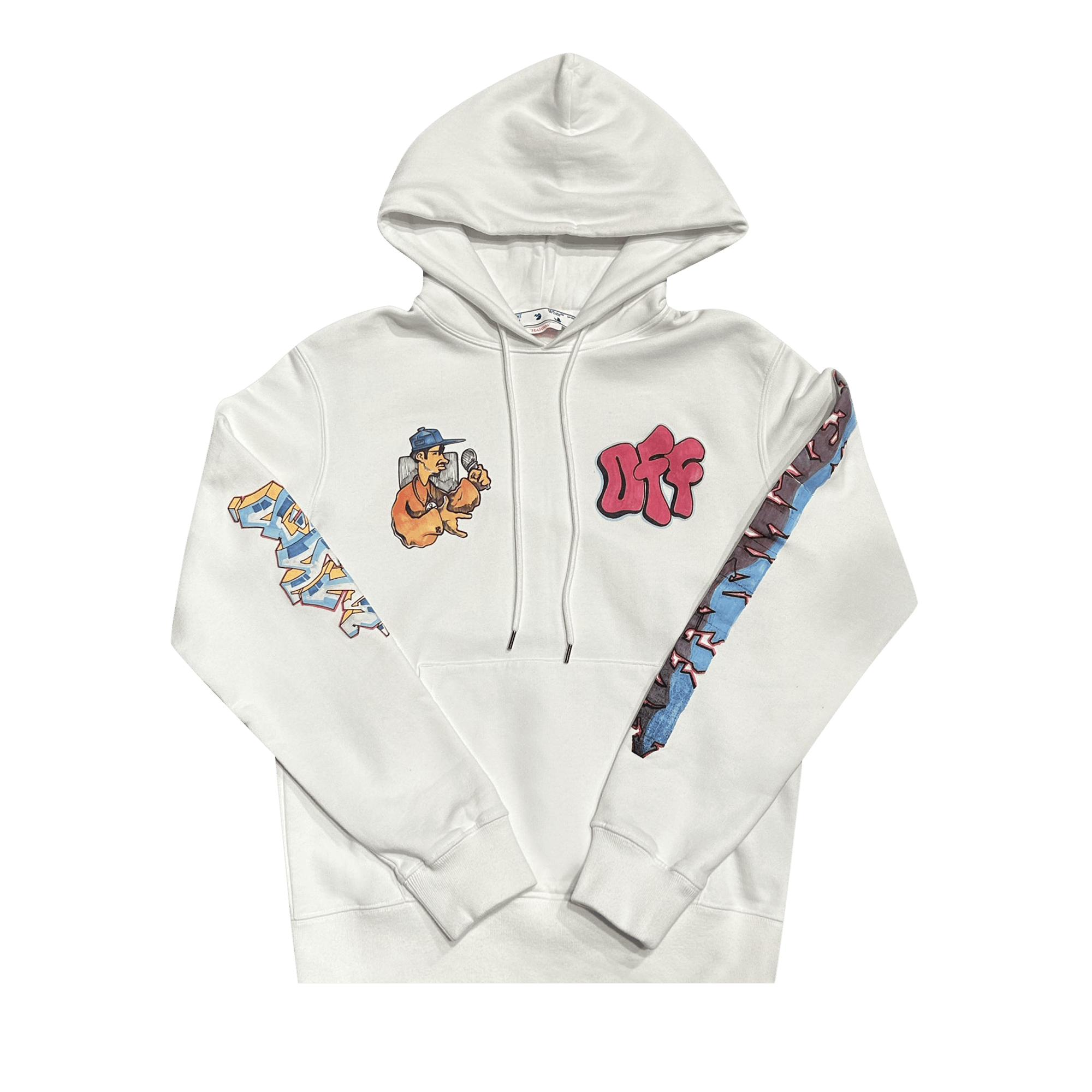 Off-White Spray Graffiti Pupp Slim Hoodie 'White/Multicolor'