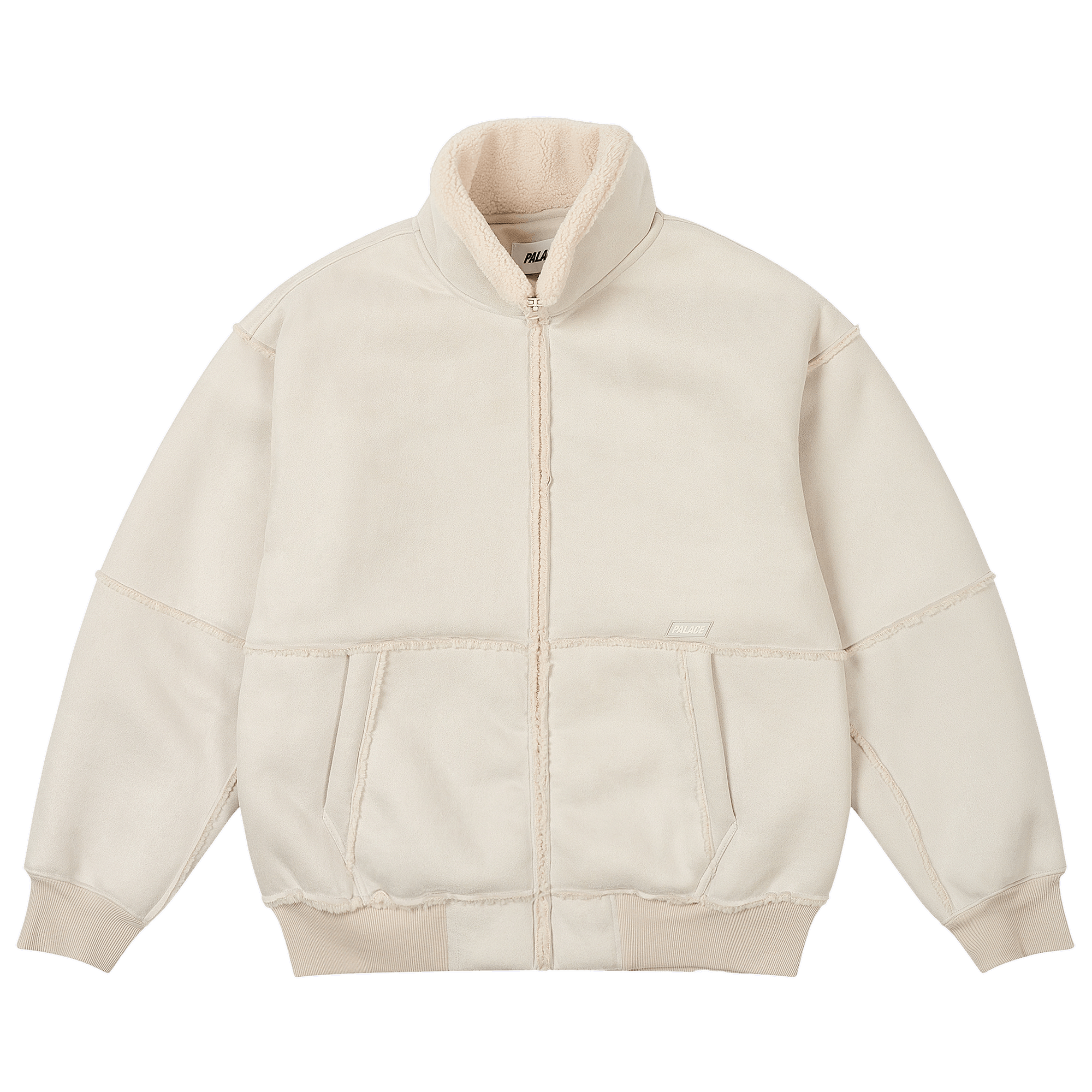 Palace Sherpa Faux Suede Funnel 'Soft White'