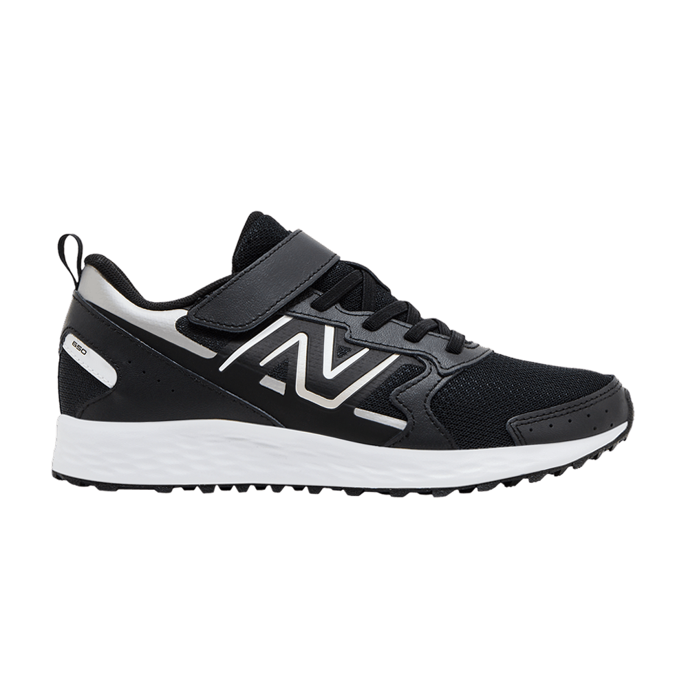 New Balance Fresh Foam 650 Bungee Lace Top Strap Big Kid 'Black Metallic Silver'