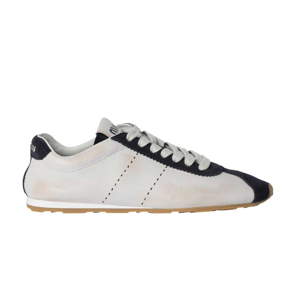 Buy Miu Miu Wmns Plume Suede Sneaker 'White Blue' - 5E114E