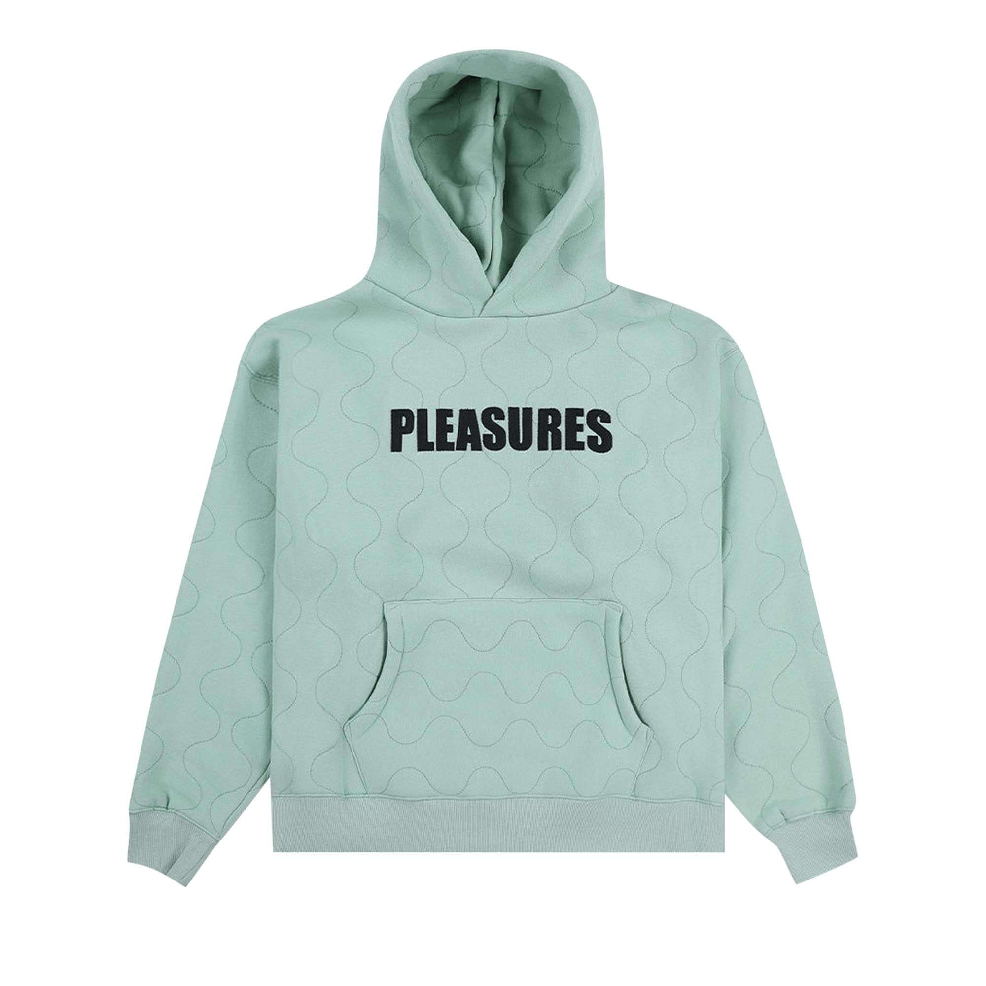 Pleasures Wave Quilted Hoodie 'Matcha'