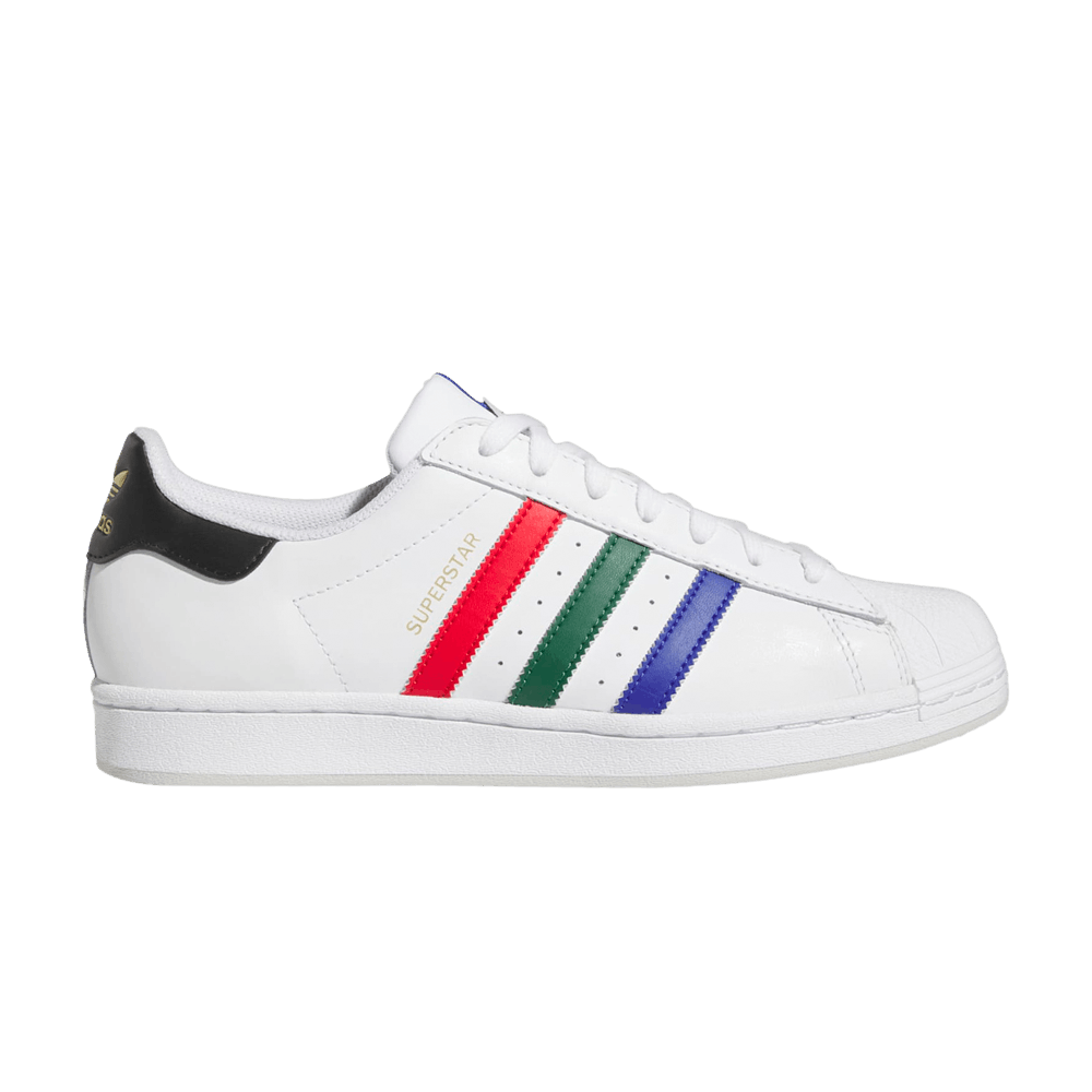 Adidas Superstar 'White Lucid Blue Scarlet Green'
