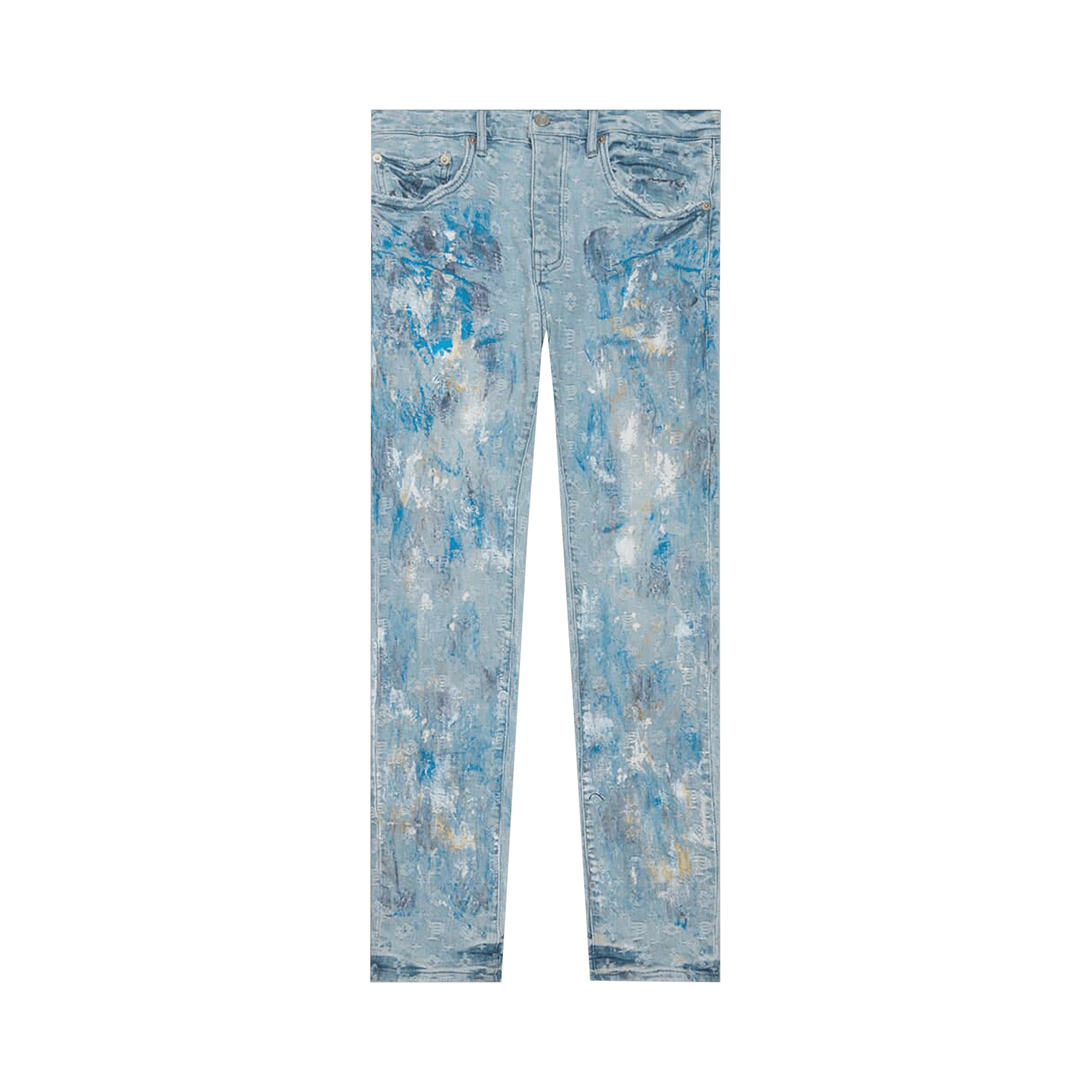 PURPLE BRAND Paint Over Jacquard Skinny Jeans 'Light Bleach'