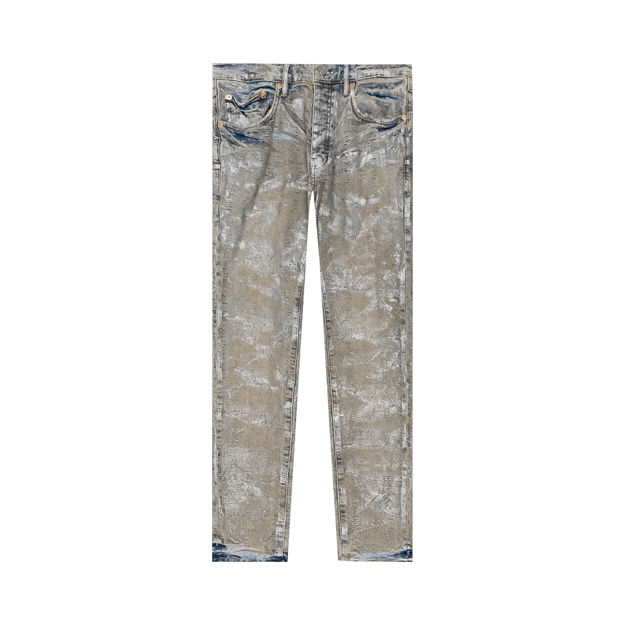 PURPLE BRAND Holograhpic Earth Jacquard Monogram Jeans 'Brown'