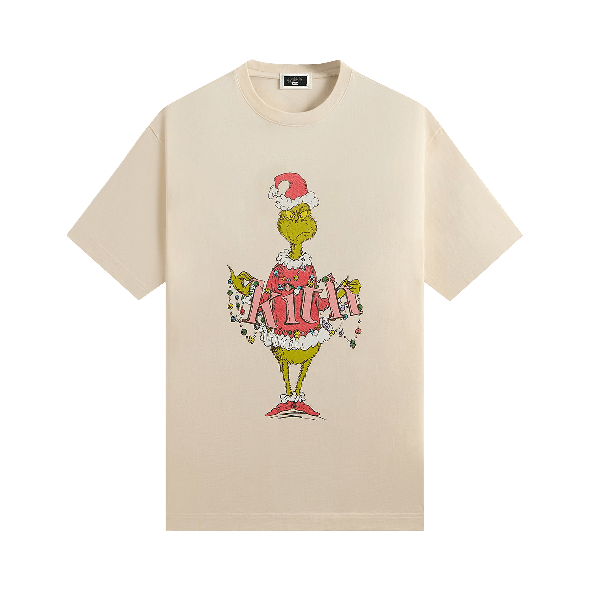 Kith x The Grinch Ornament Vintage Tee 'Sandrift'