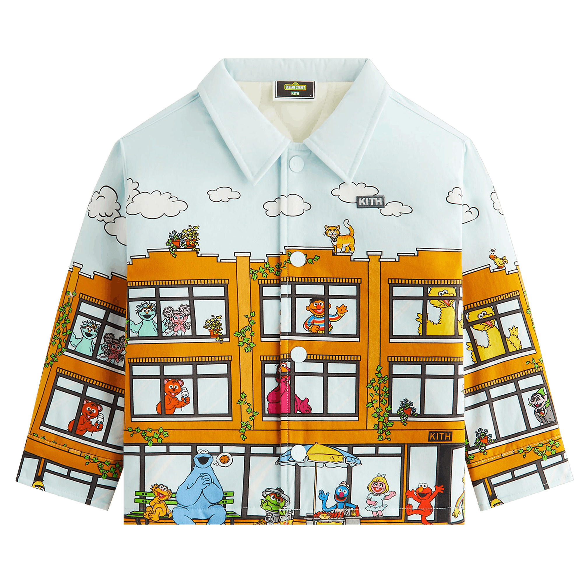 Kith Kids x Sesame Street Lafayette St Shacket 'Powder'