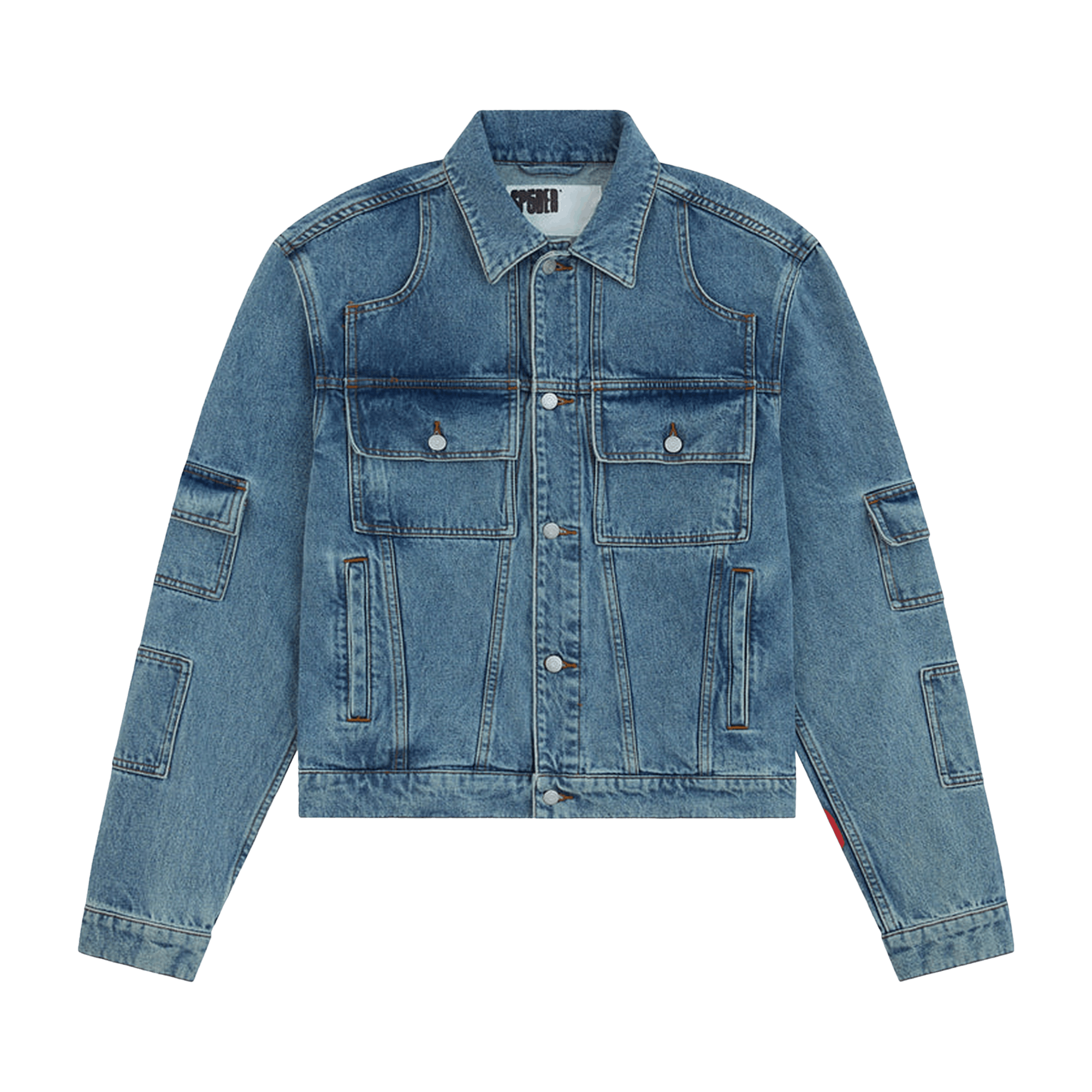 Sp5der Denim V3 Truck Jacket 'Light Wash Denim'