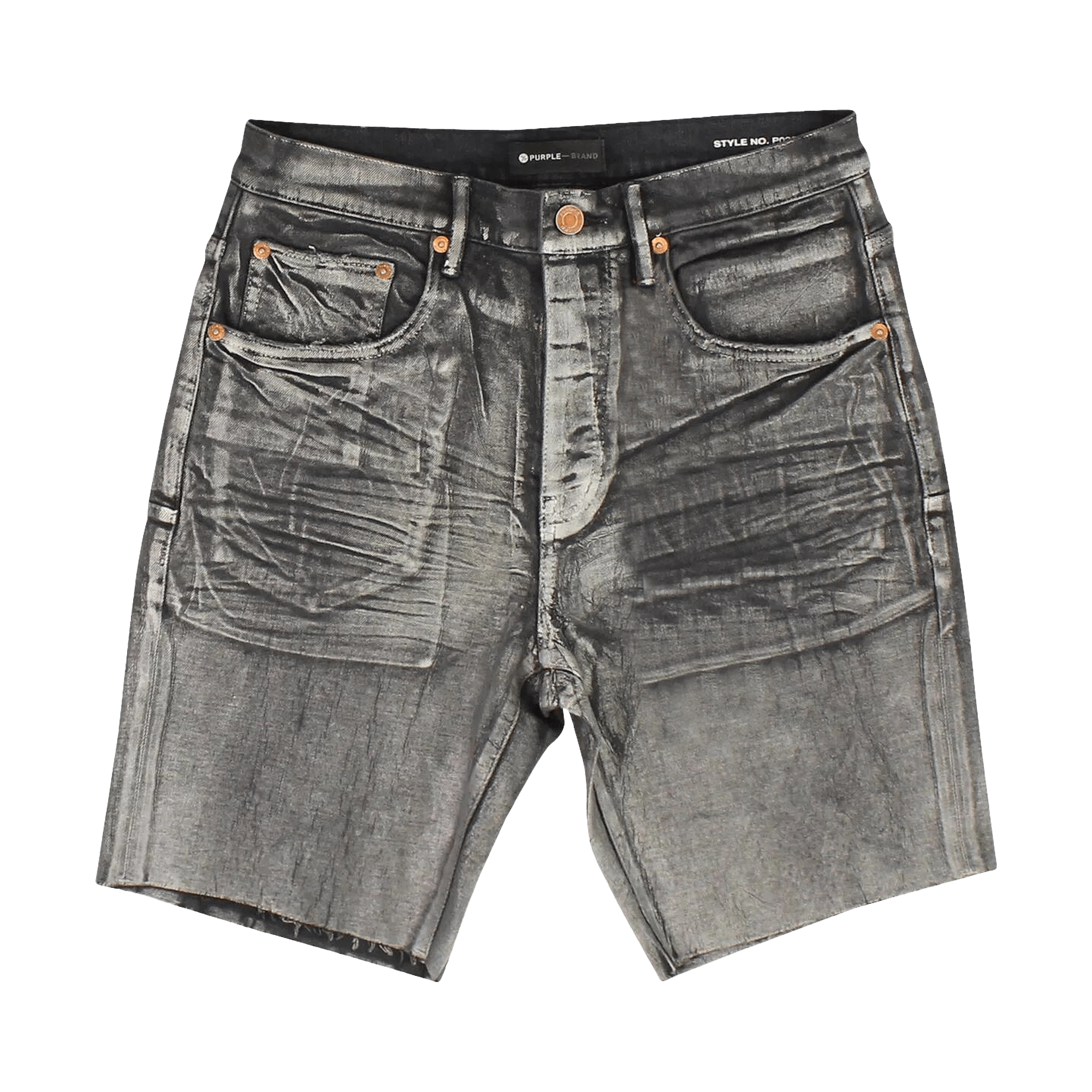 PURPLE BRAND Washed Iridescent Pearl Shorts 'Black'