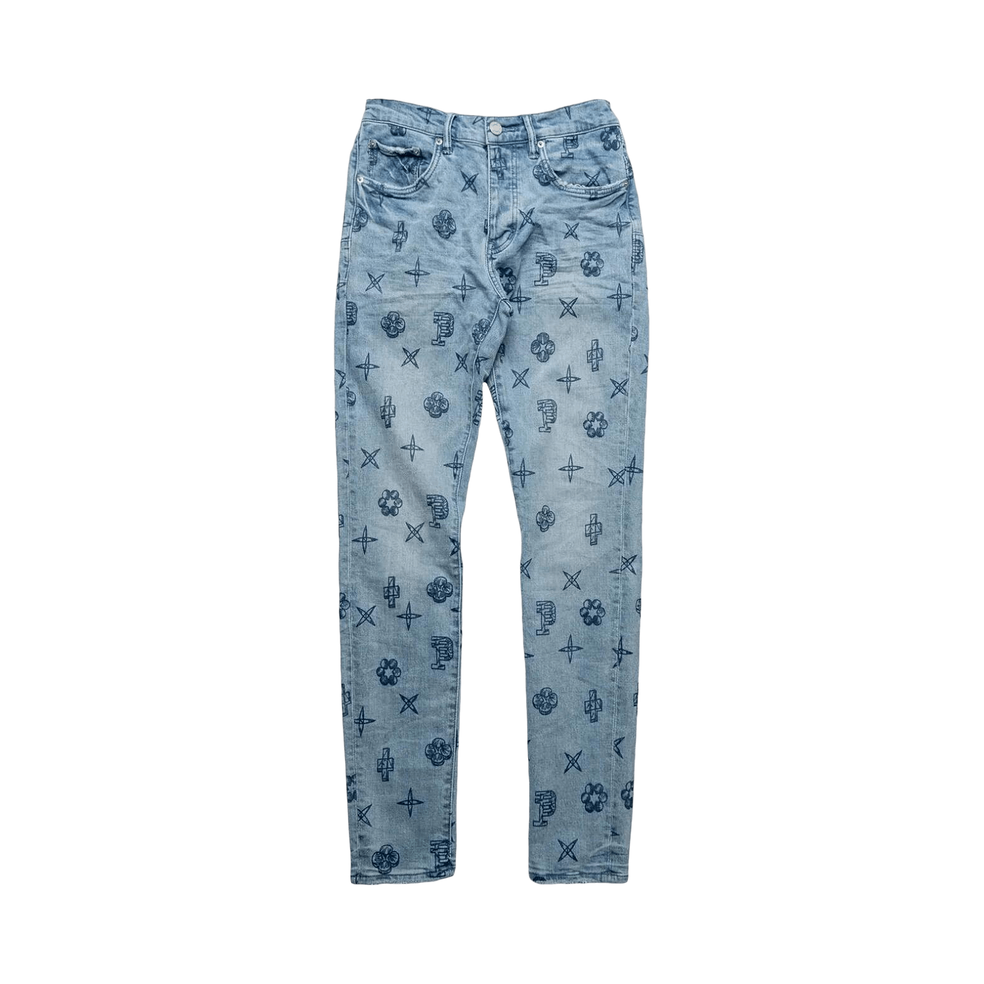 PURPLE BRAND Outlined Monogram Skinny Jeans 'Indigo'