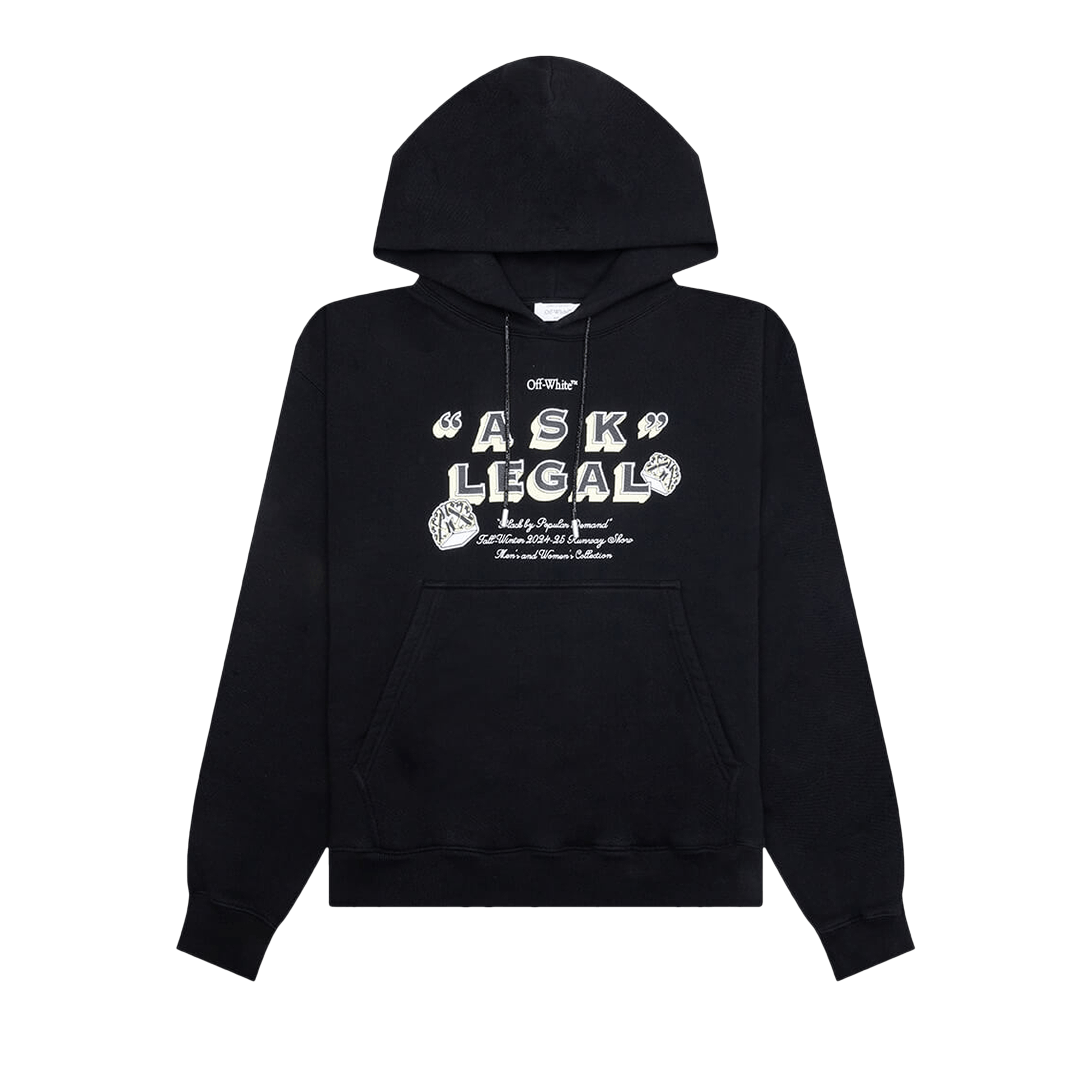 Off-White Arrow Ask Legal Skate Hoodie 'Black/White'