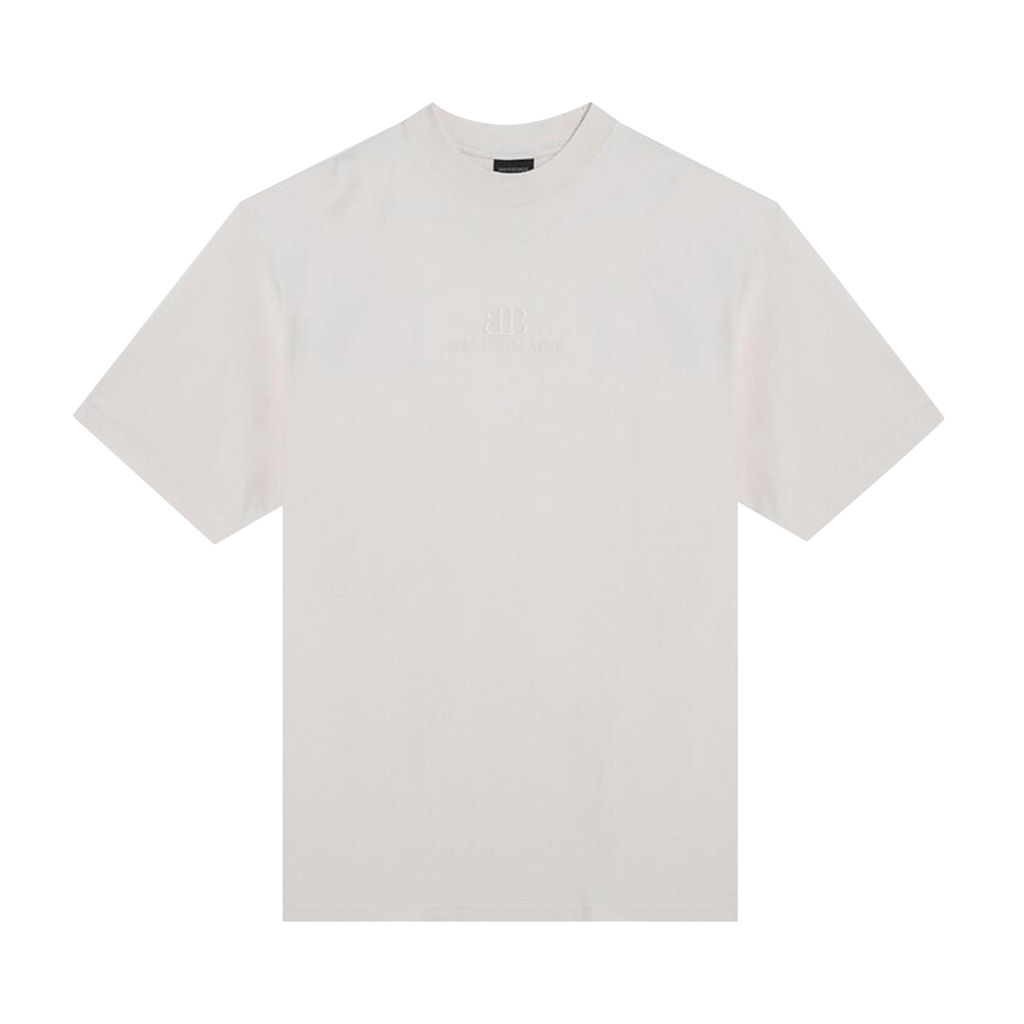 Balenciaga Logo Embroidered T-Shirt 'Ecru'