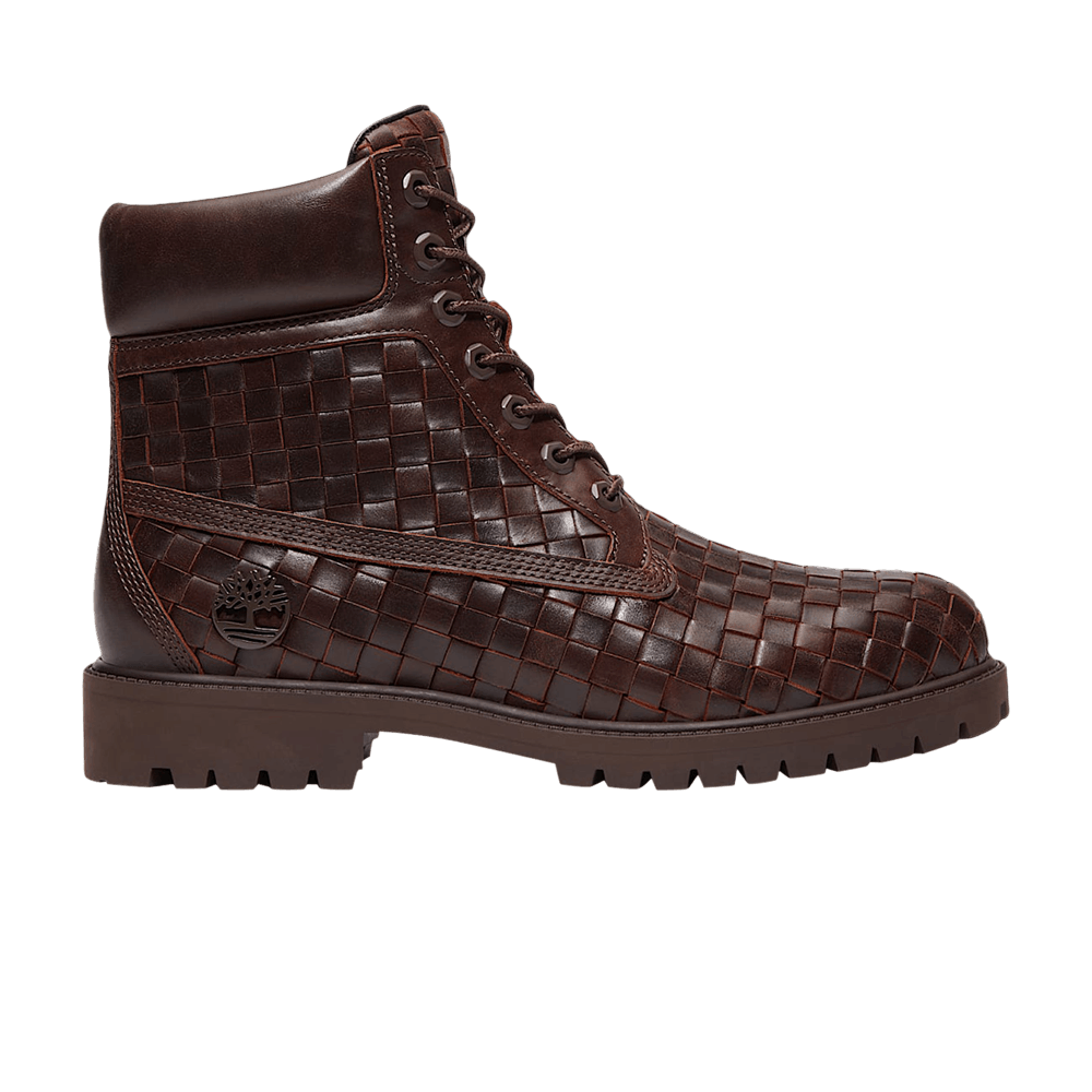 Timberland 6 Inch Premium Boot 'Woven Leather - Dark Brown'
