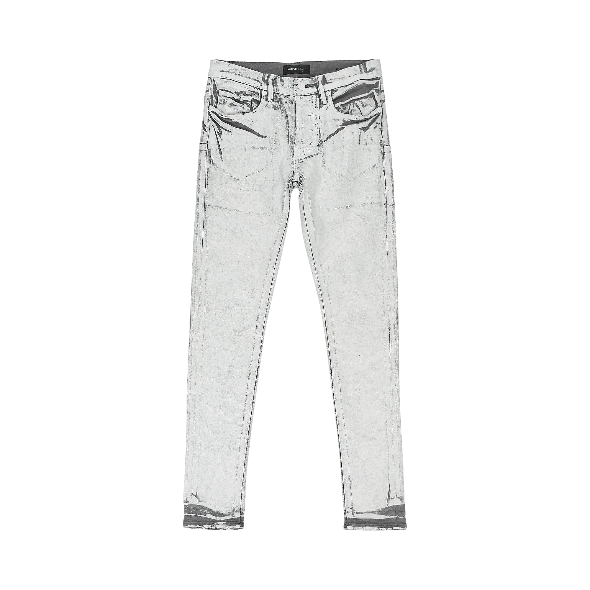 PURPLE BRAND Overdye Foil Skinny Jeans 'Grey'