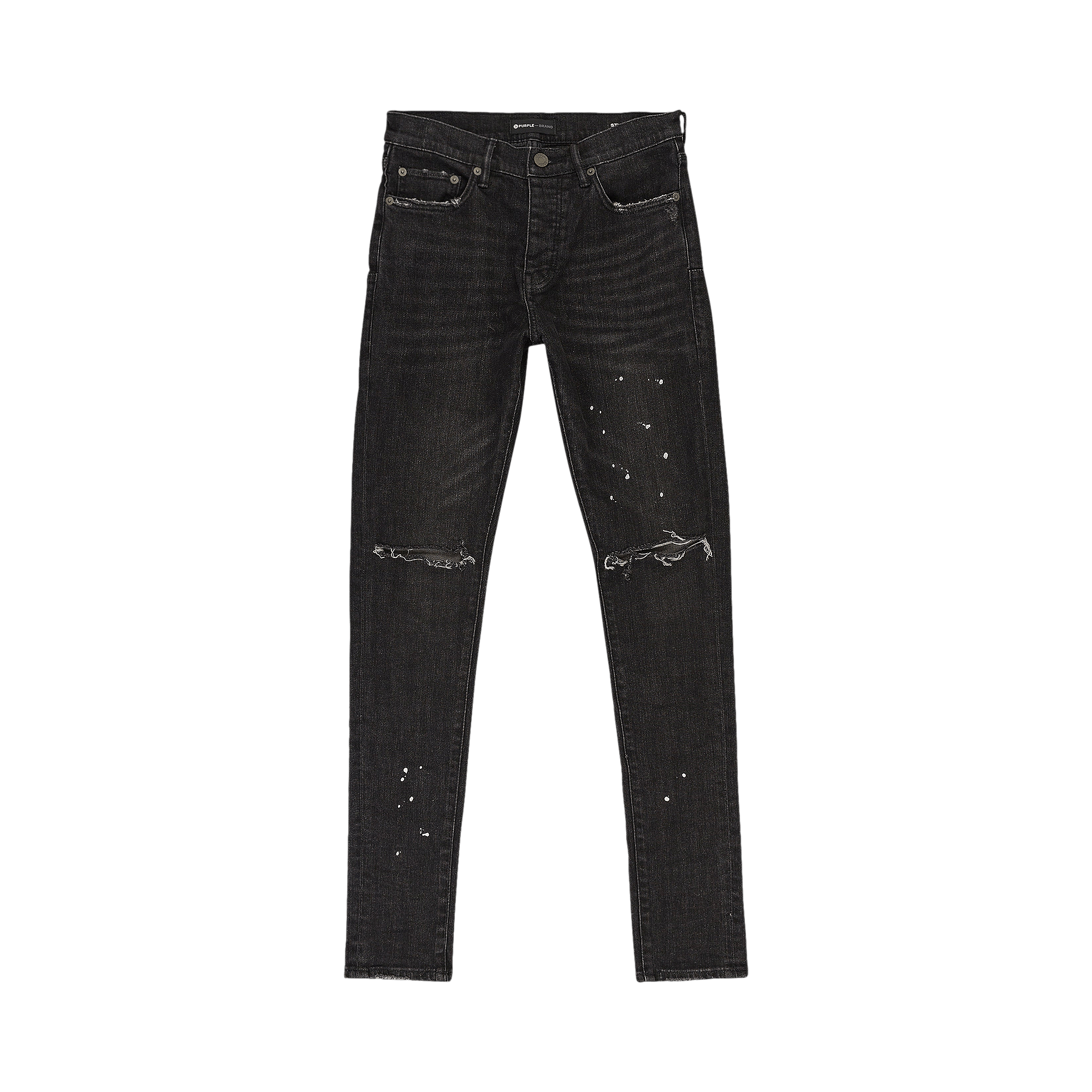 PURPLE BRAND Over Spray Skinny Jeans 'Black'