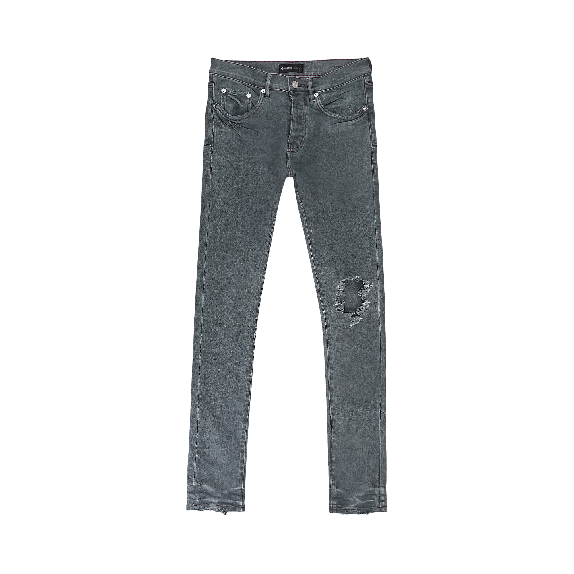 PURPLE BRAND Medium Contrast Stitch Skinny Jeans 'Grey'