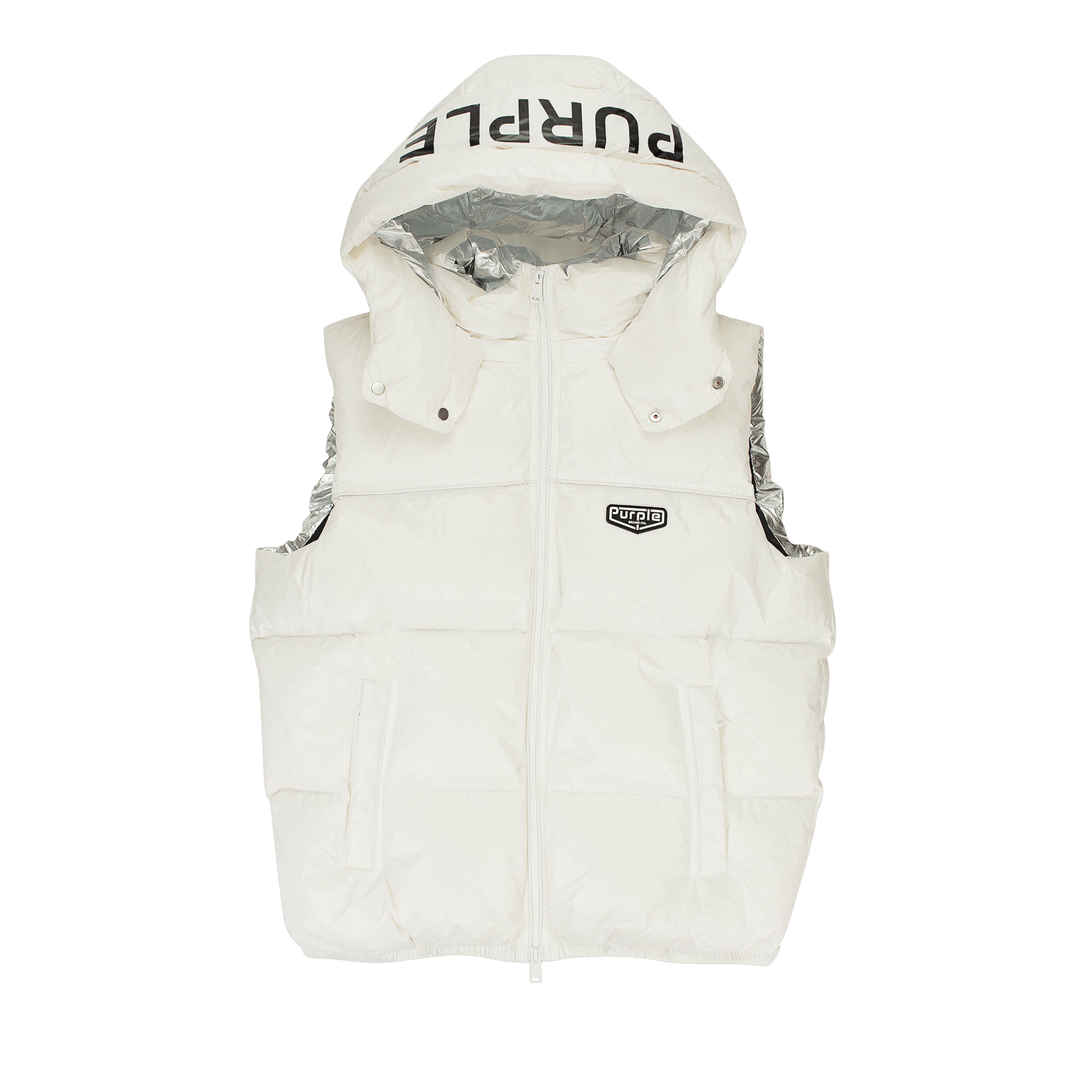 PURPLE BRAND Nylon Puffer Vest 'White'