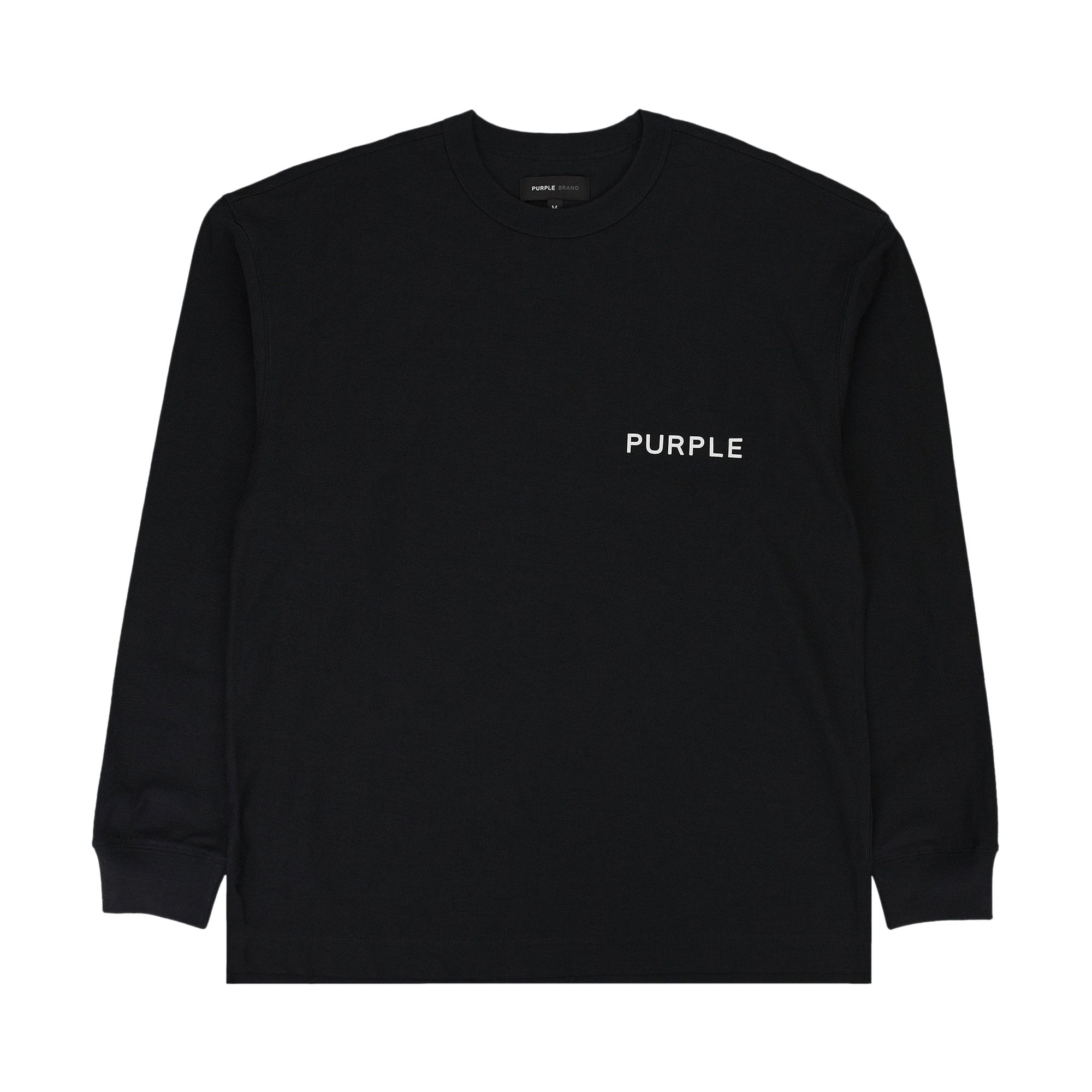 PURPLE BRAND Textured Jersey Long-Sleeve Tee 'Black'