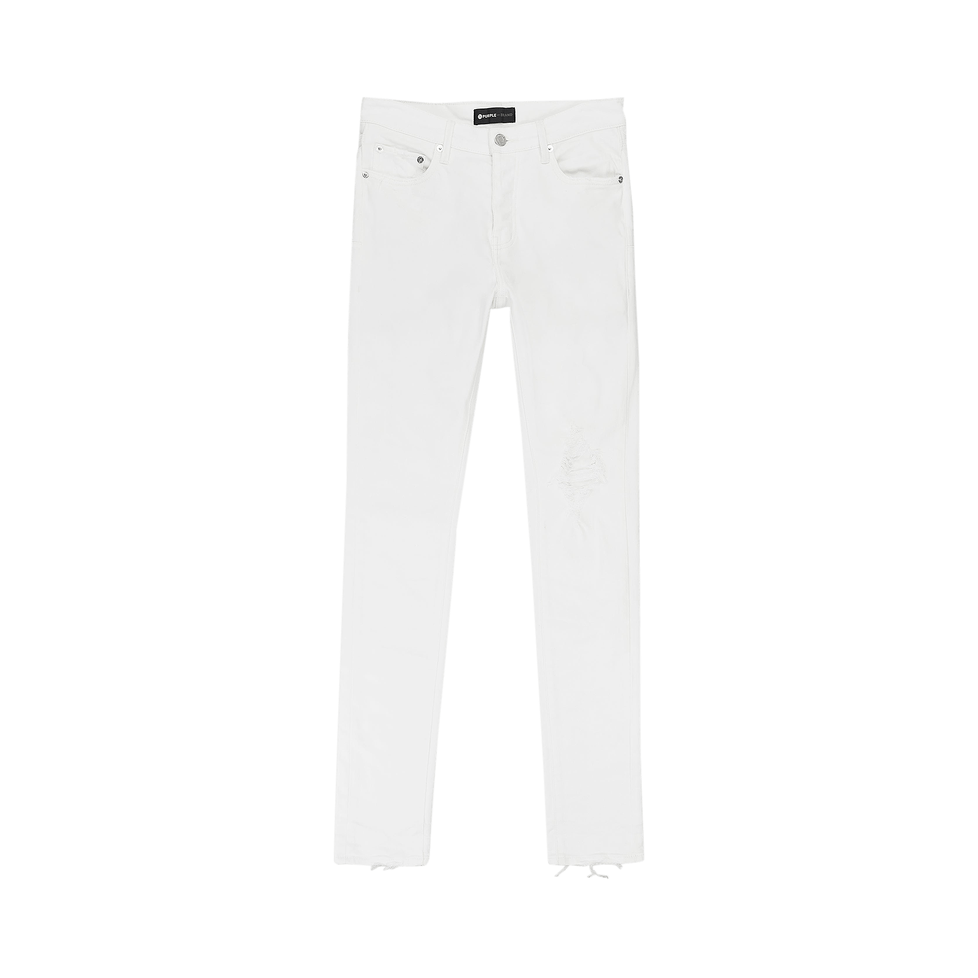 PURPLE BRAND Optic Knee Blowout Skinny Jeans 'White'