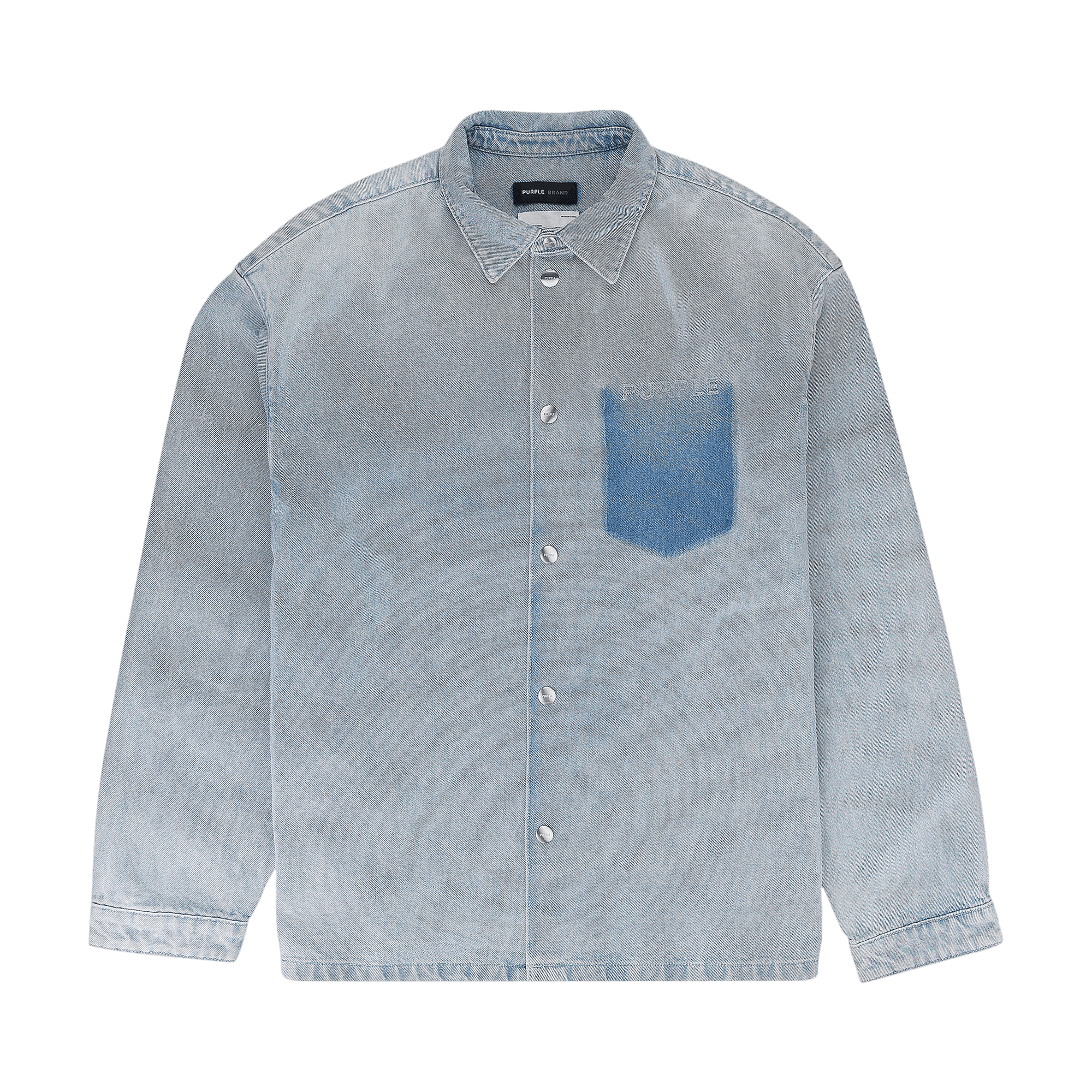 PURPLE BRAND Long-Sleeve Snap Shirt Jacket 'Indigo'
