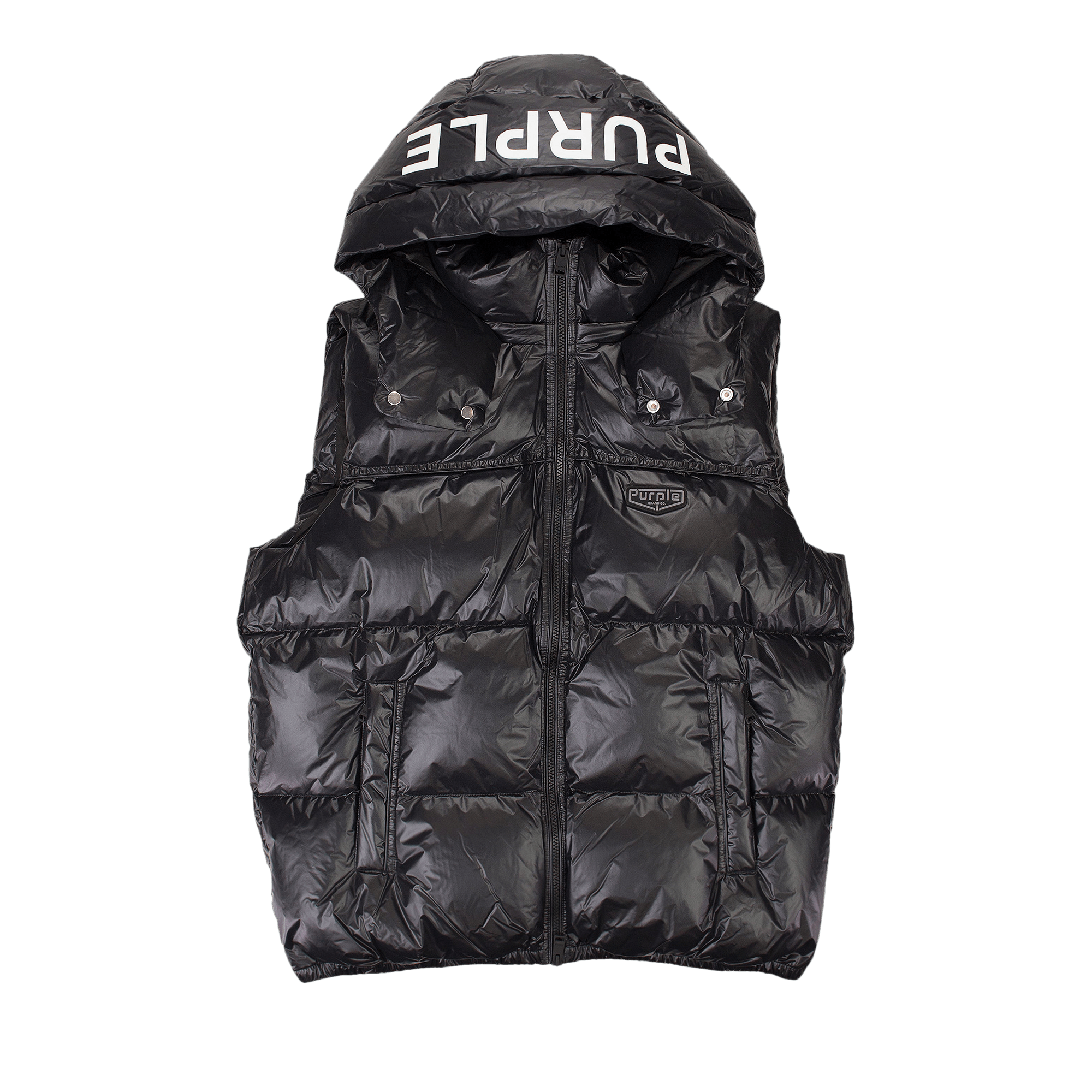 PURPLE BRAND Nylon Puffer Vest 'Black'