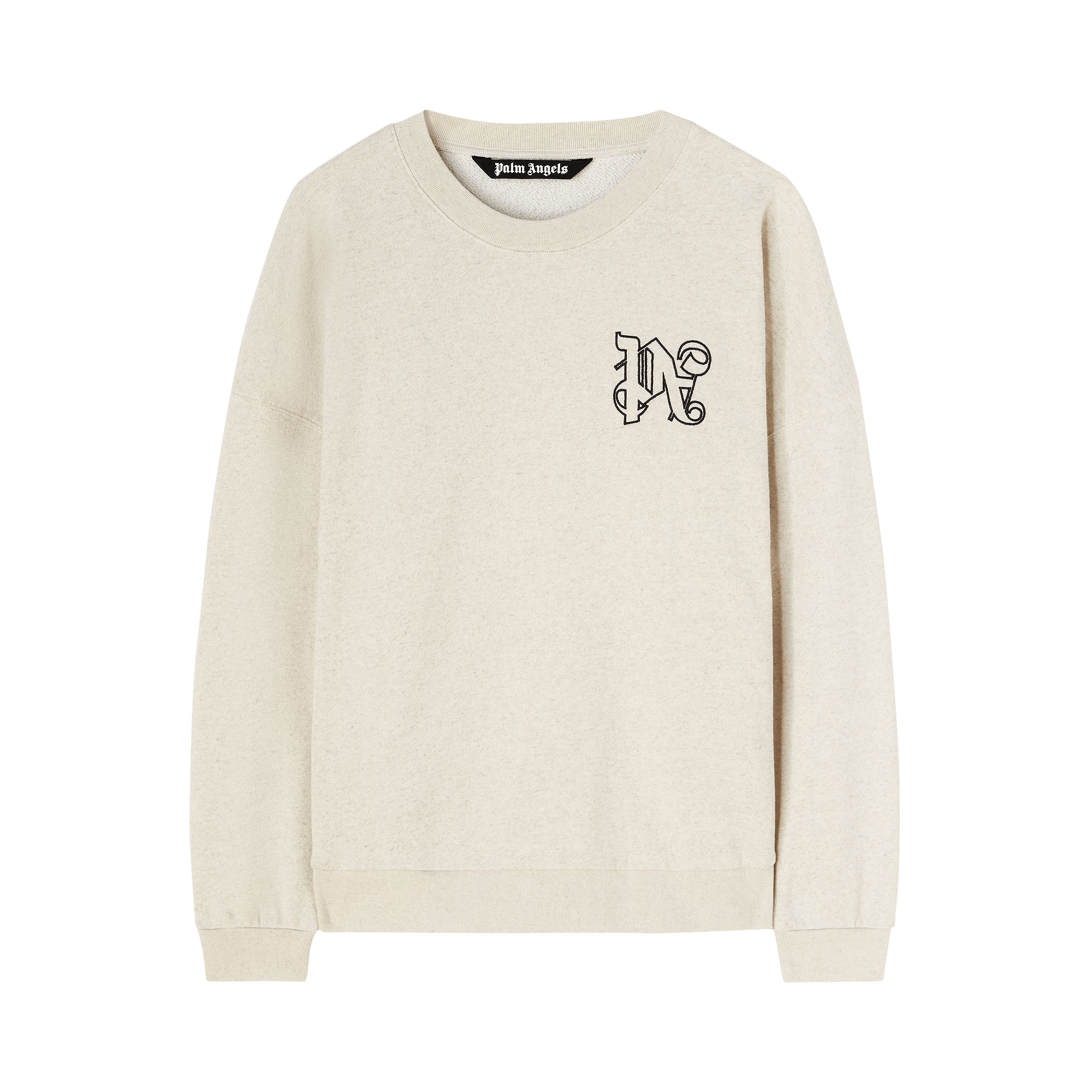 Palm Angels Monogram Linen Crewneck 'Beige'
