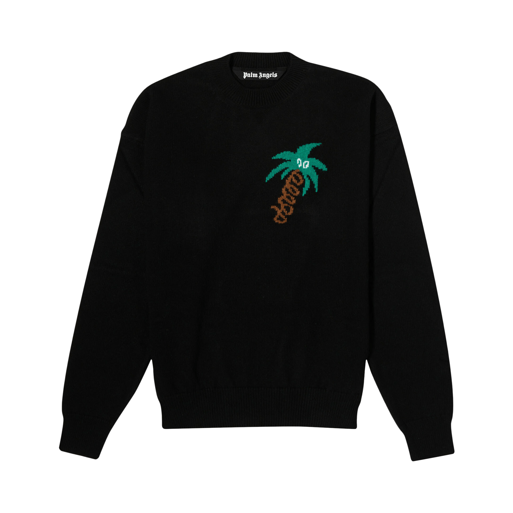 Palm Angels Sketchy Intarsia Sweater 'Black/Green'