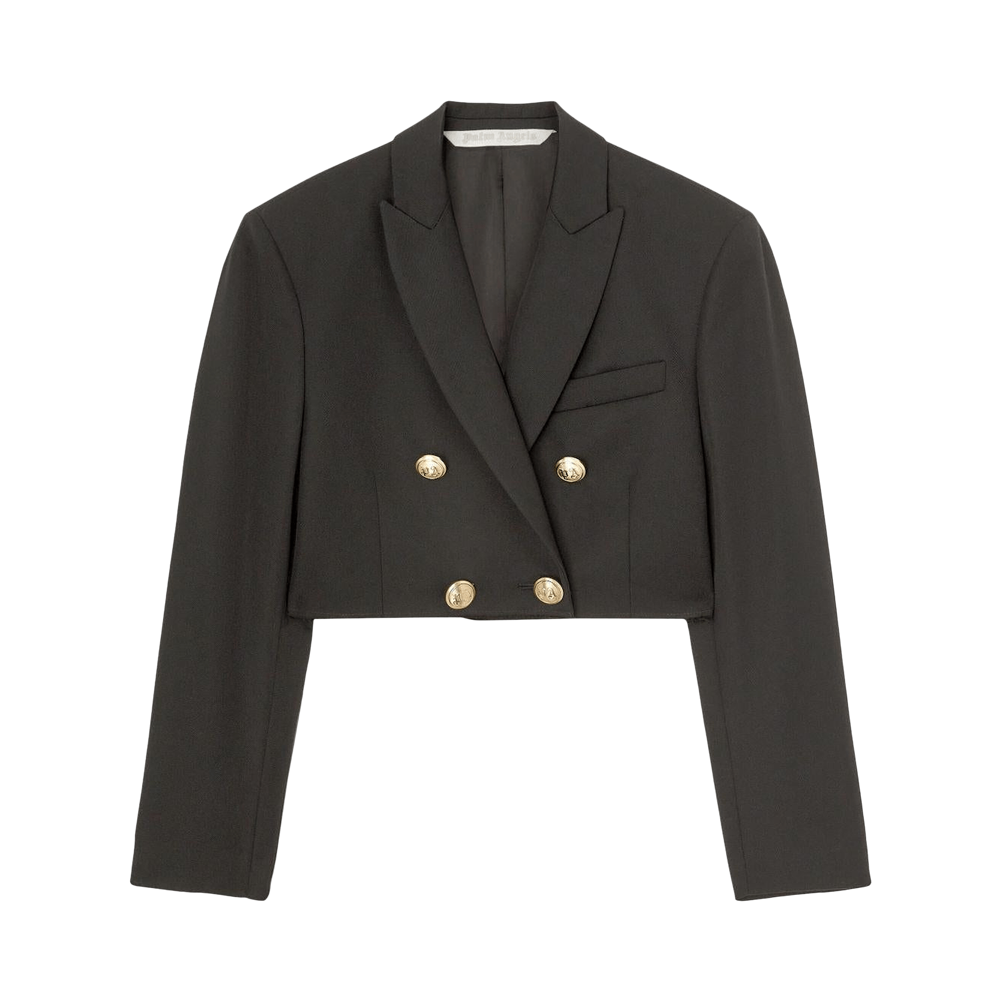 Palm Angels Cropped Boyfriend Blazer 'Black/Gold'