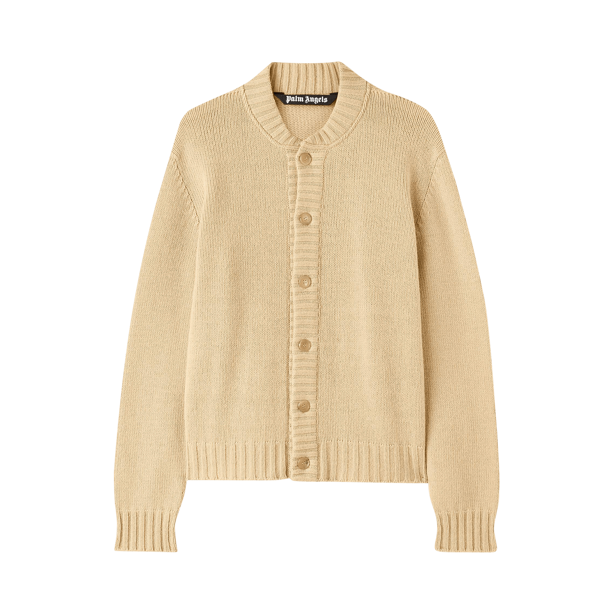 Palm Angels Curved Logo Cardigan 'Beige'