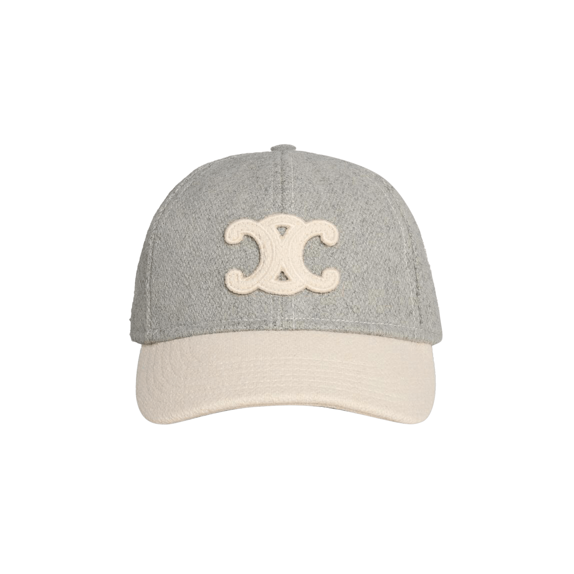 Celine Varsity Navy and Beige Embroidered Logo Baseball Cap Celine Logo-appliqué baseball hat in navy — CONSUMED main image 3