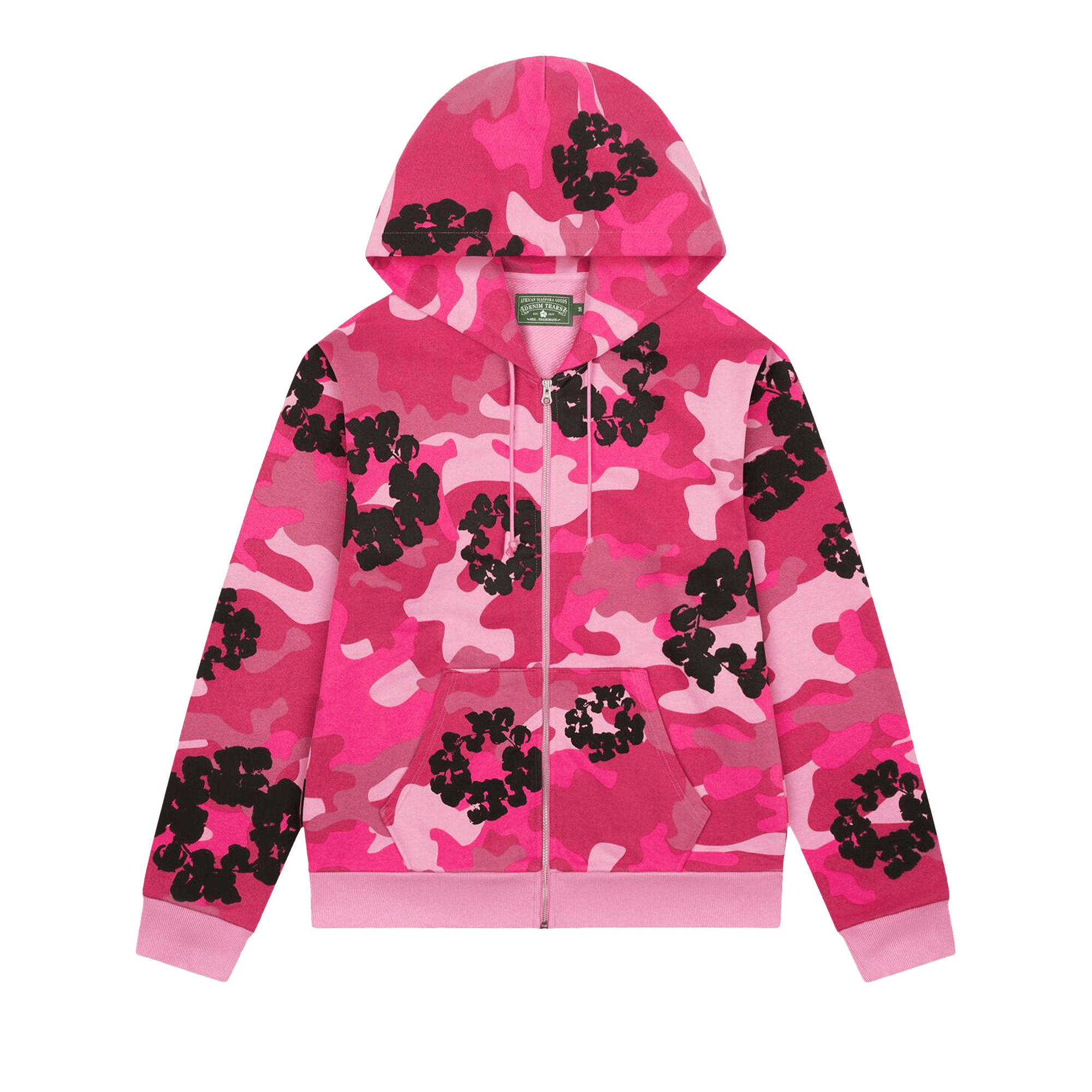 Denim Tears Wreath Zip Hoodie 'Pink Camo'