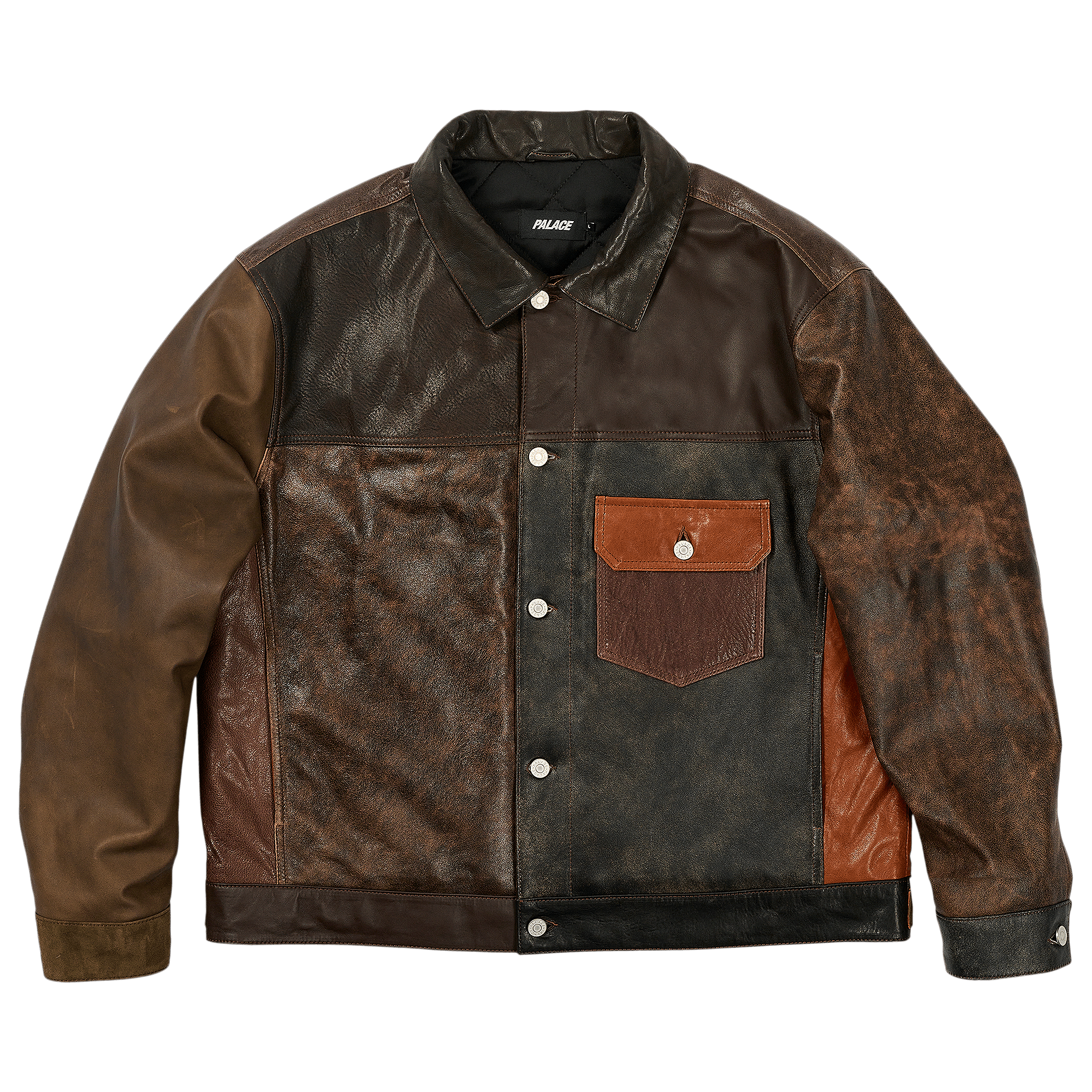 Palace Patchy Leather Jacket 'Multicolor'
