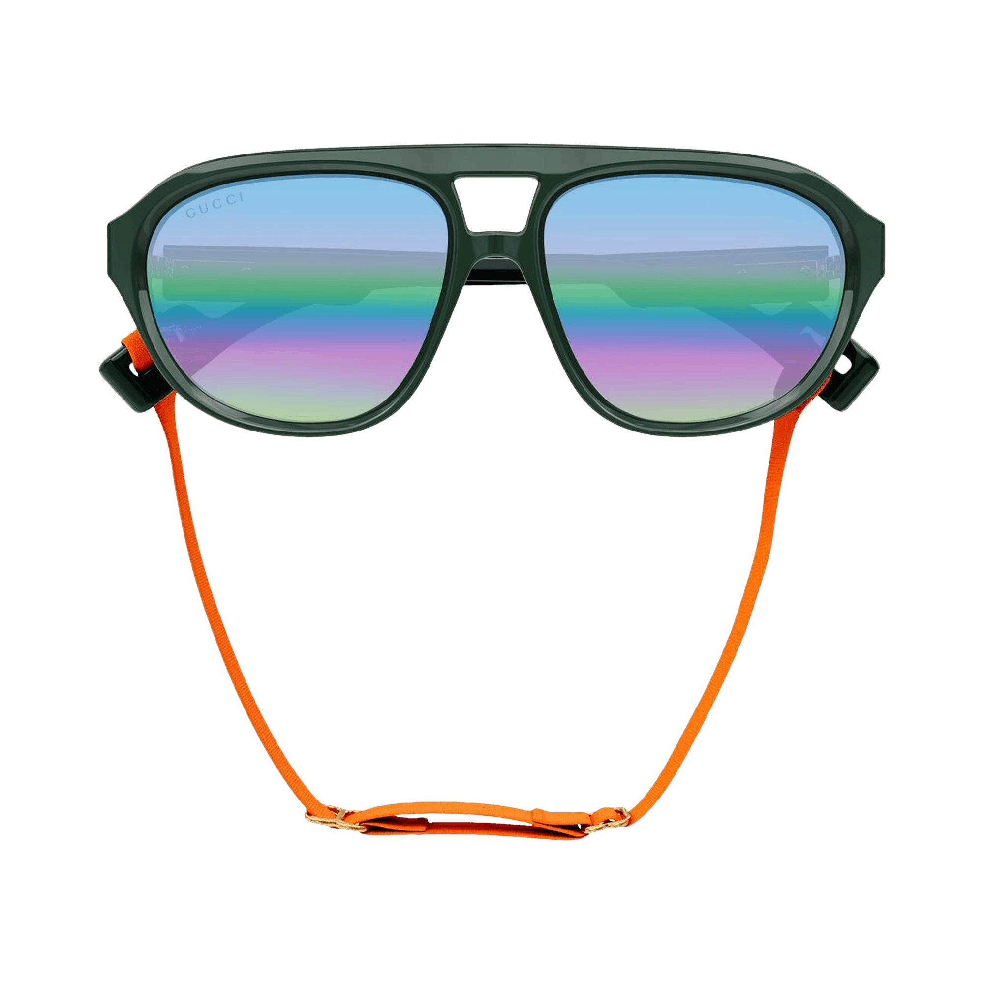 Gucci Aviator Style Sunglasses 'Green/Grey'