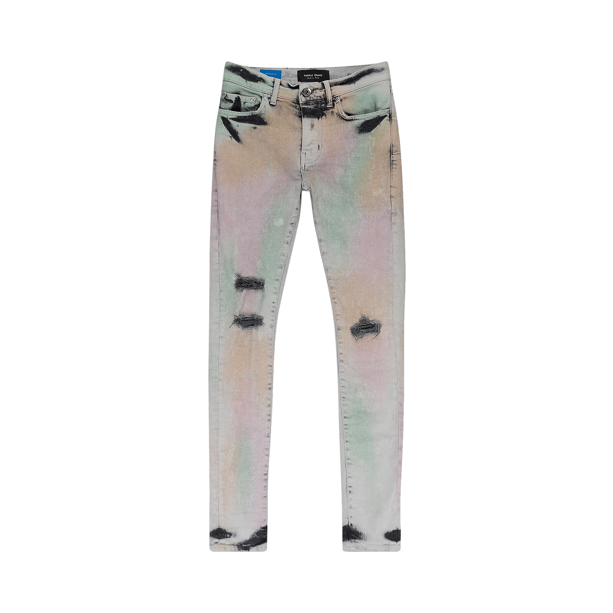 PURPLE BRAND Muted Skinny Jeans 'Acid Camo'