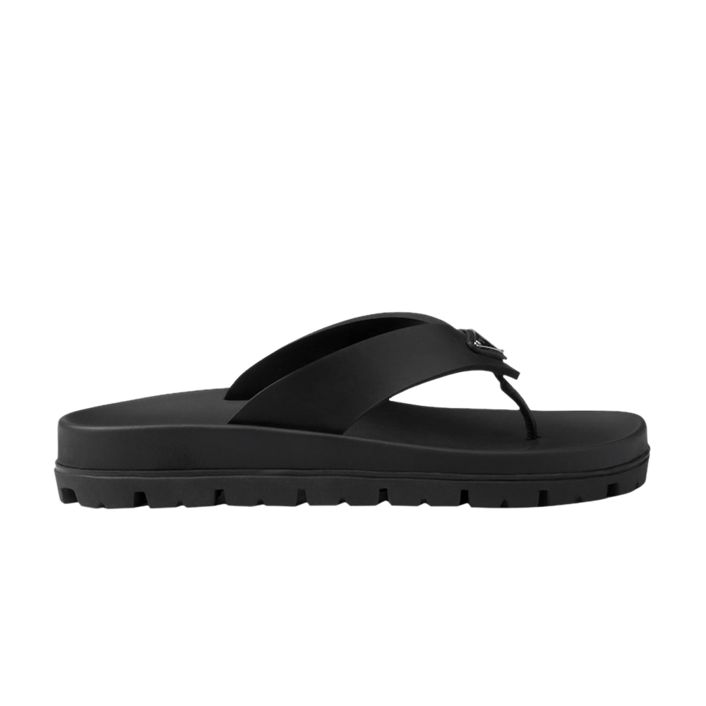 Prada Wmns Rubber Thong Sandal 'Black'