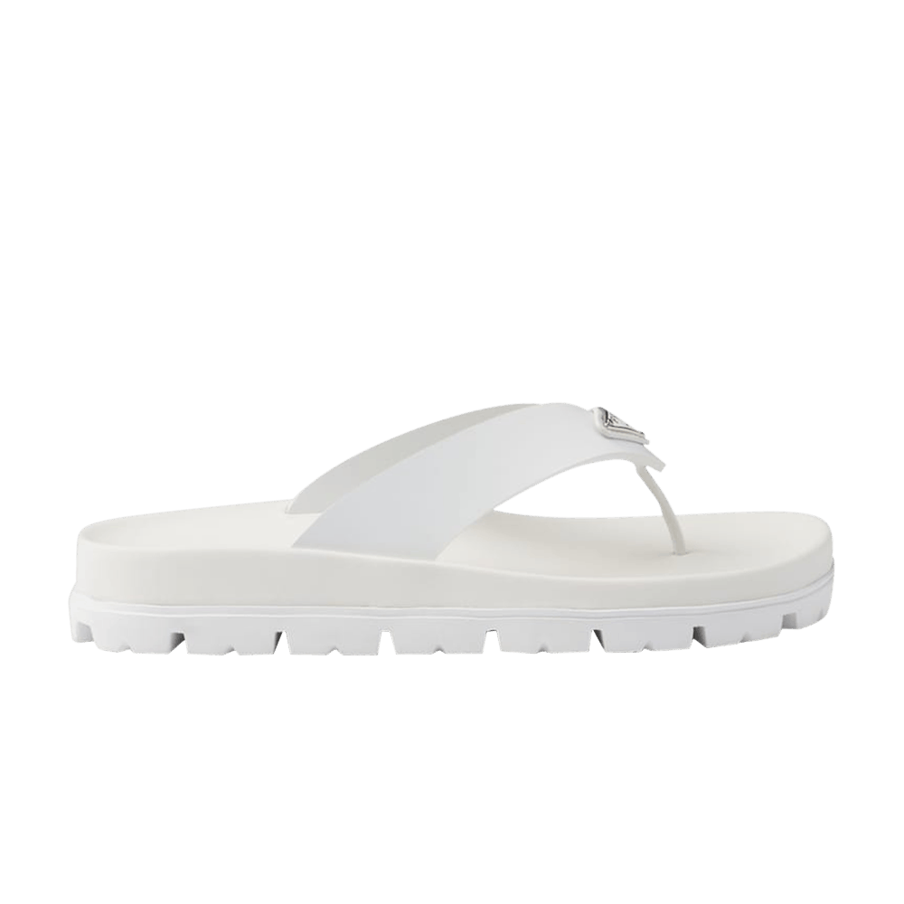 Prada Wmns Rubber Thong Sandal 'White'