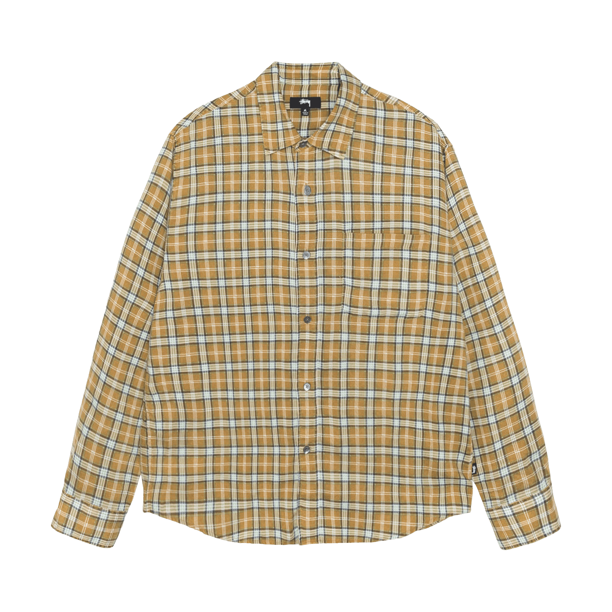 Stussy Matthew Shirt Printed Plaid 'Gold'