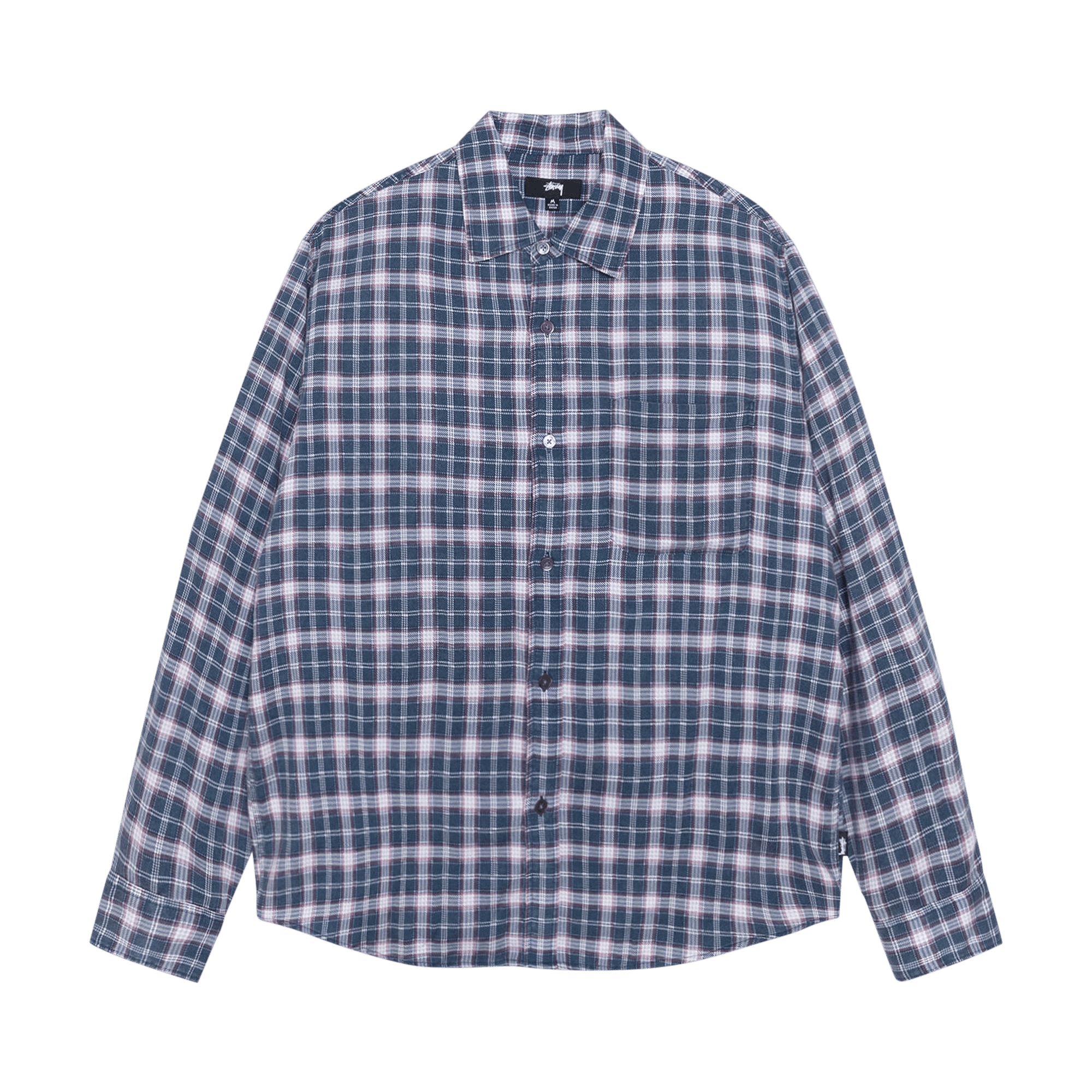 Stussy Matthew Shirt Printed Plaid 'Navy'