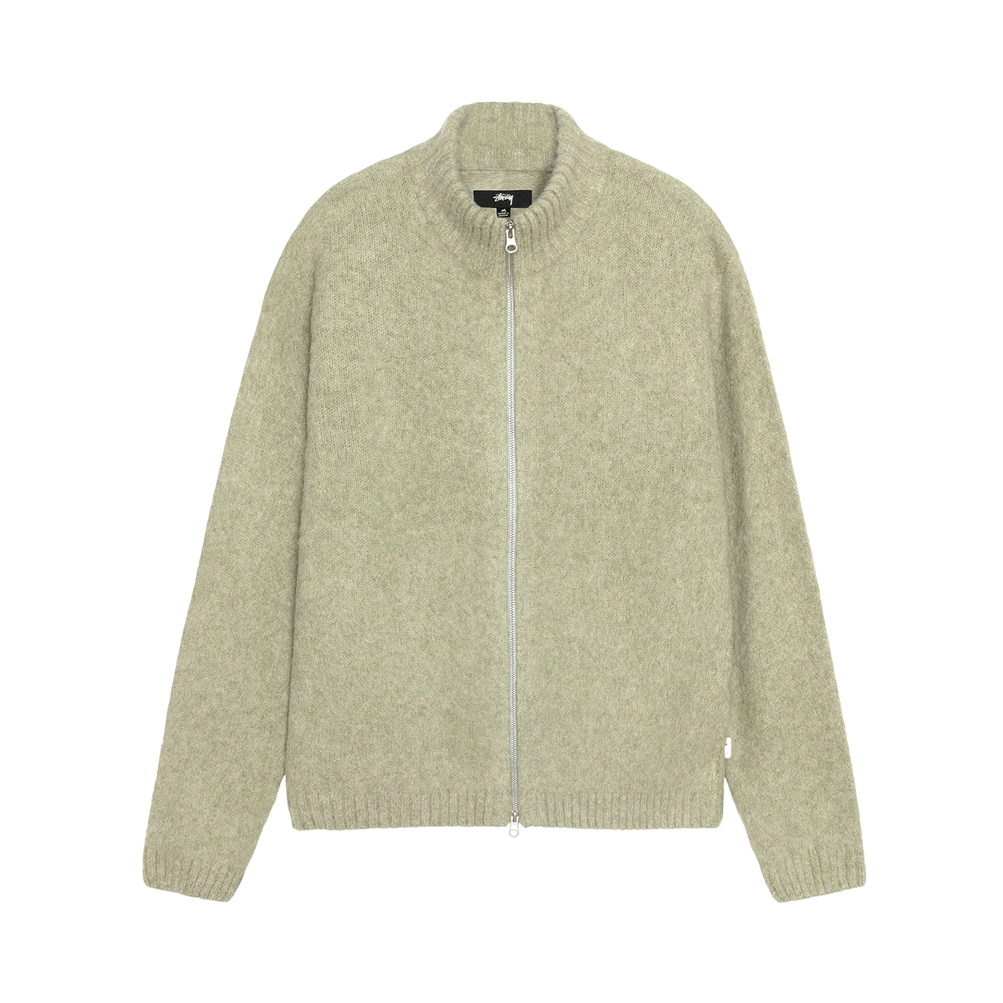 Stussy Full Zip Brushed Merino Sweater 'Sage'