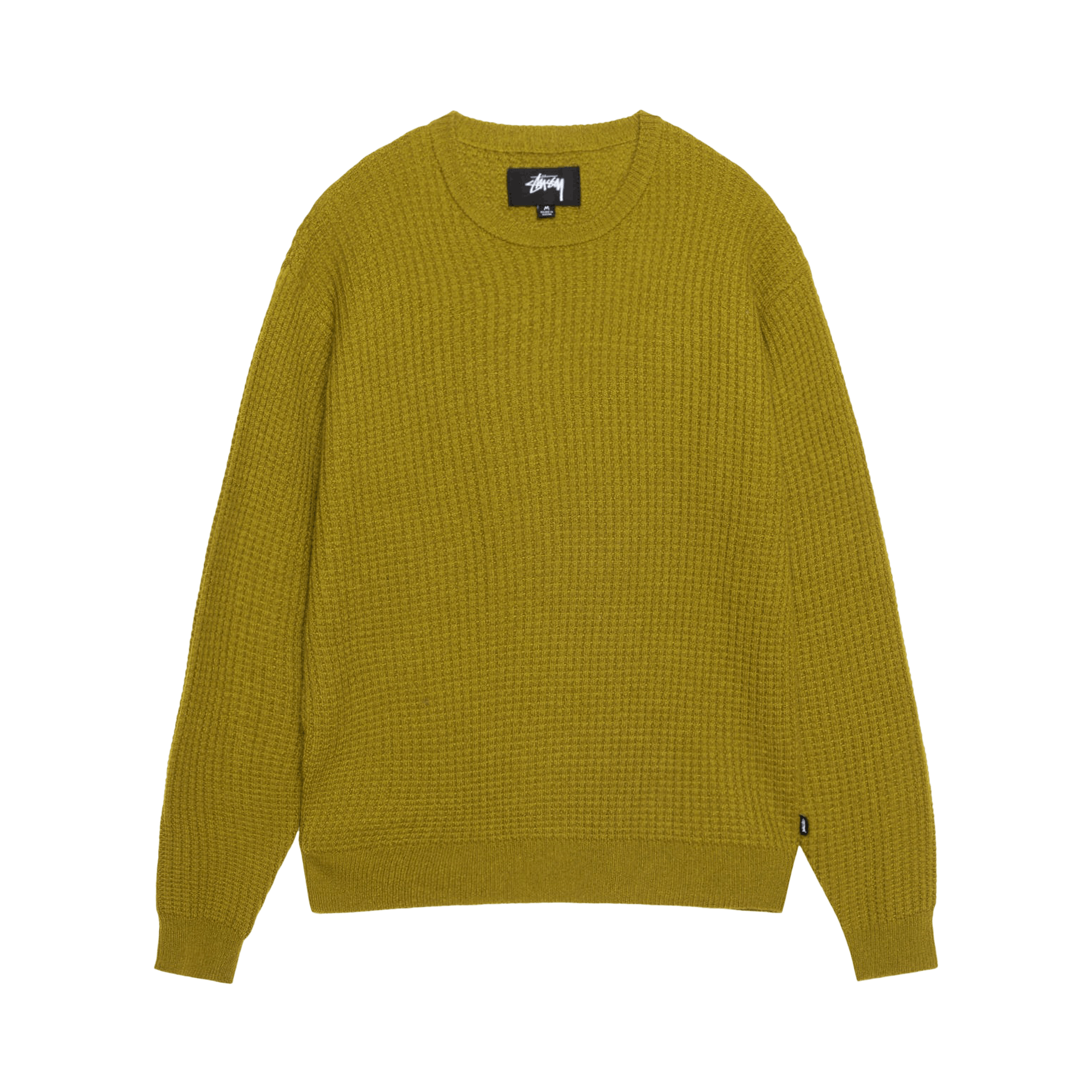 Stussy Waffle Knit Cashmere Crew 'Moss'