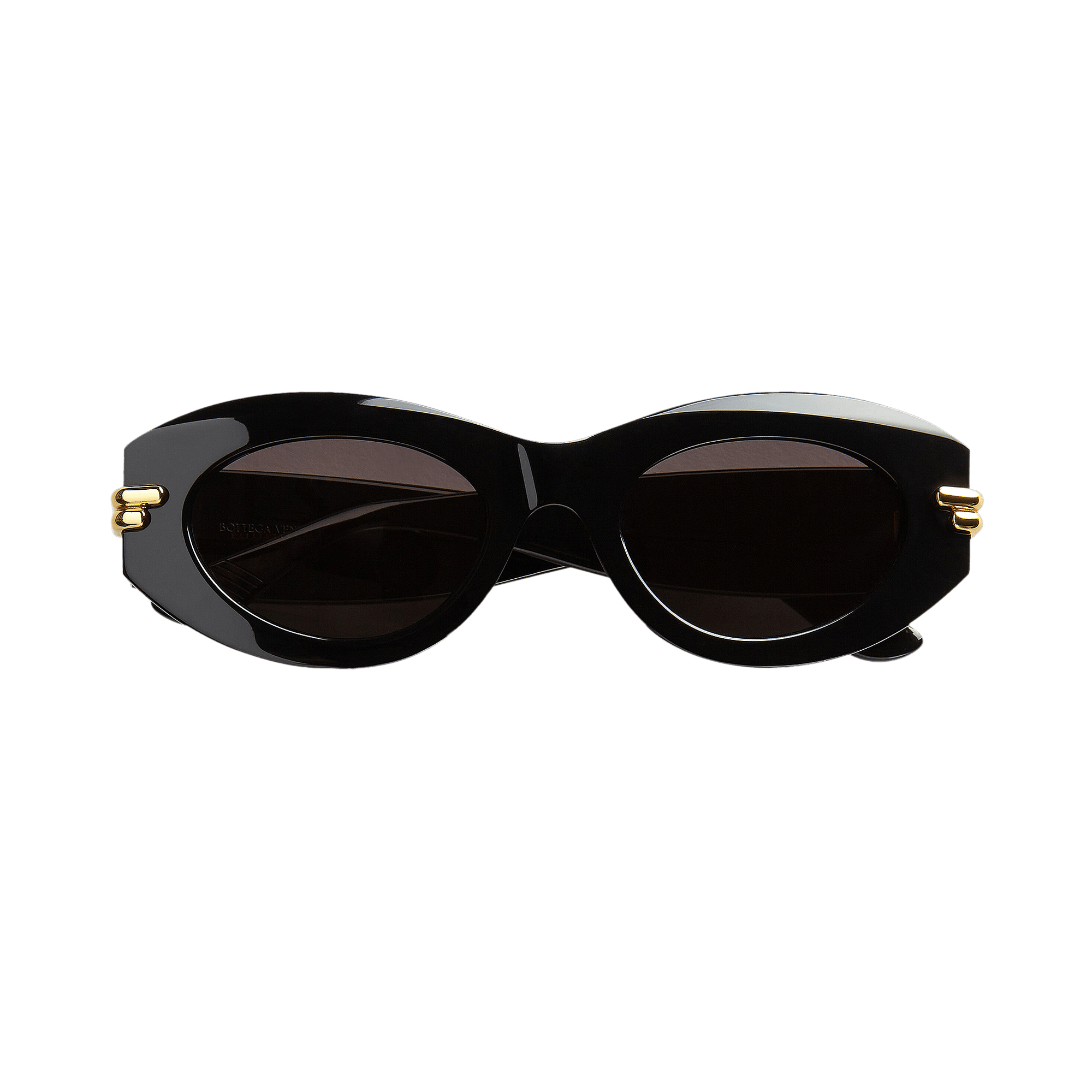 Bottega Veneta Mitre Oval Sunglasses 'Black/Grey'