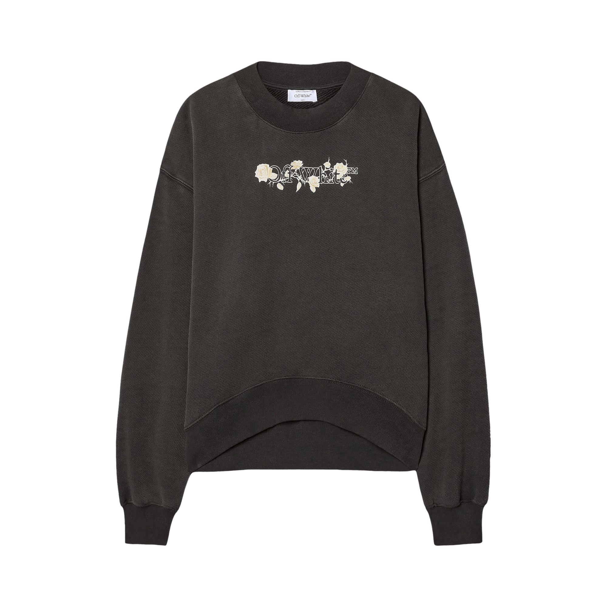 Off-White Bookish Roses Over Crew Sweatshirt 'Washed Black'