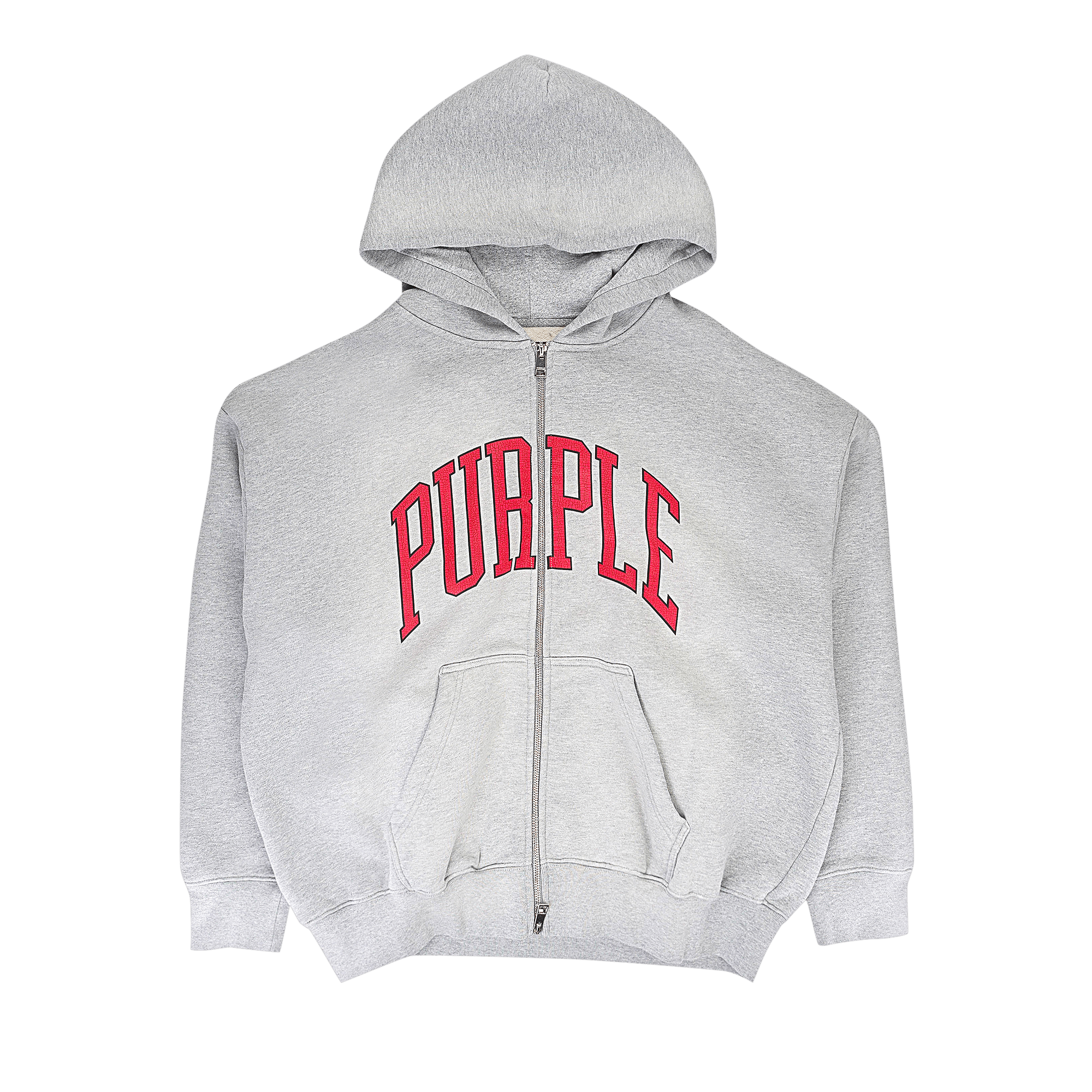 PURPLE BRAND Collegiate Zip Up Hoodie 'Heather'